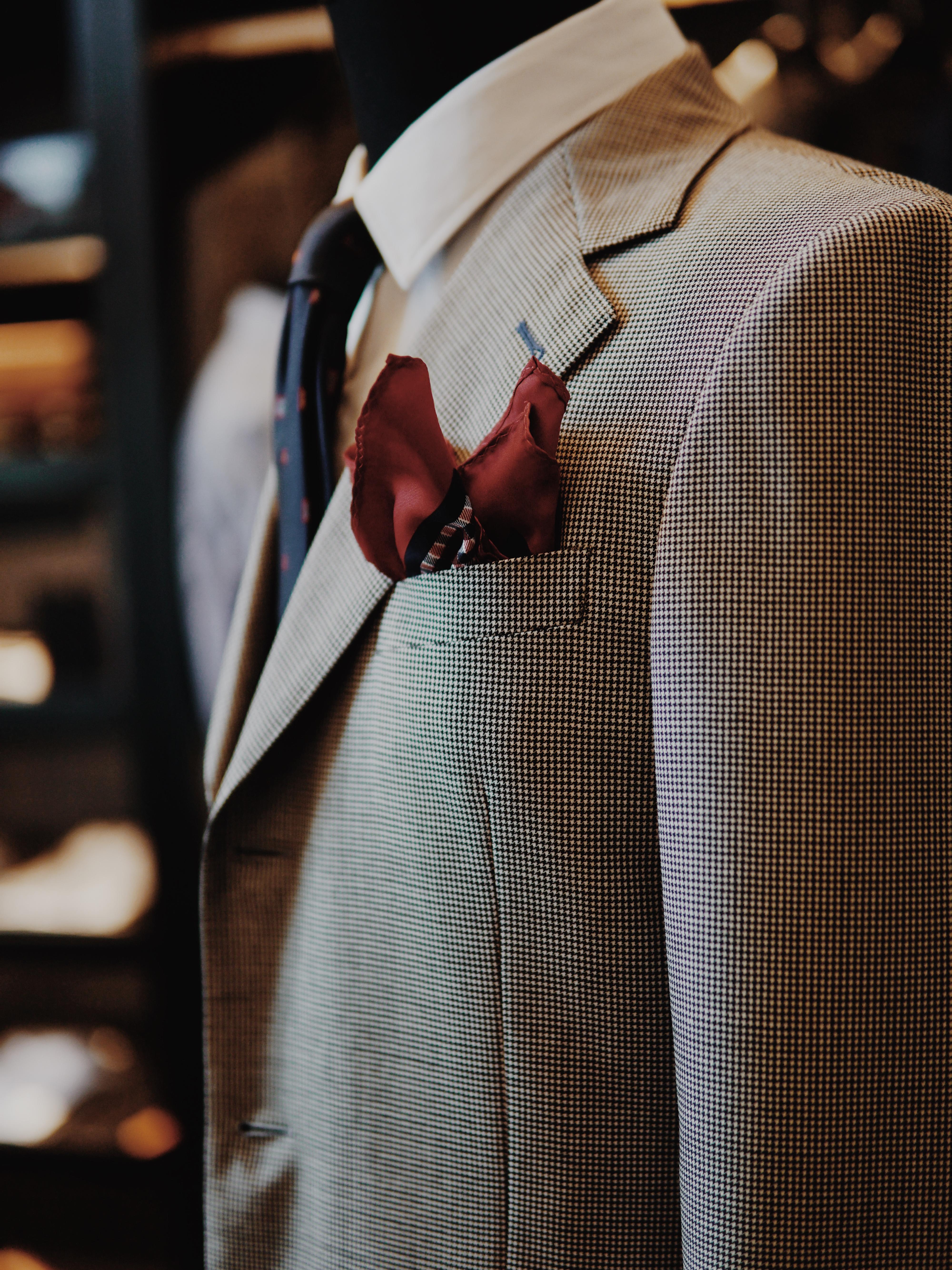 经典千鸟格英式定制男士西服