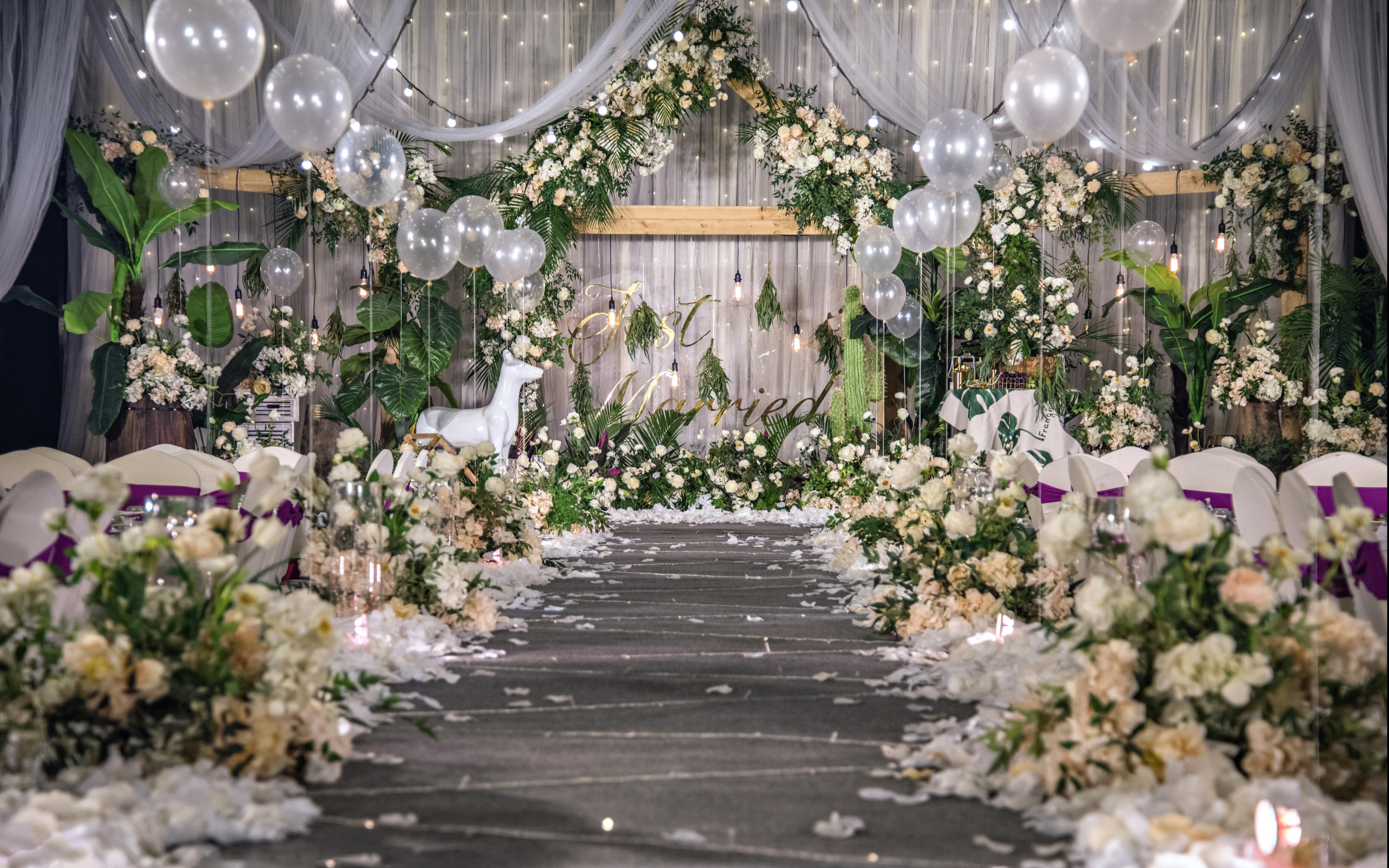 【暖春特惠送督导】橙绿色户外婚礼/全场鲜花/