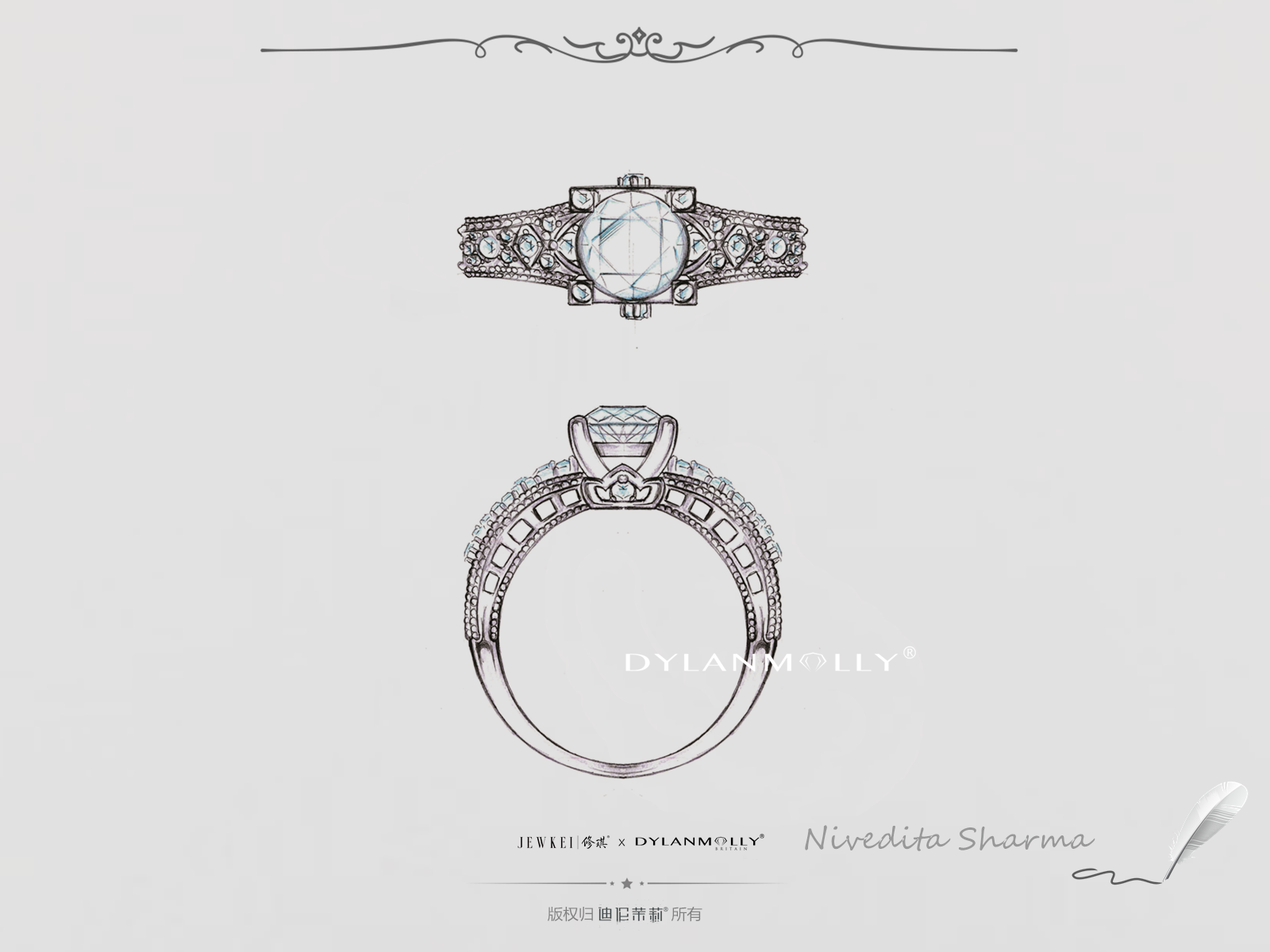 原创设计钻戒【塔桥印象】GIA婚戒