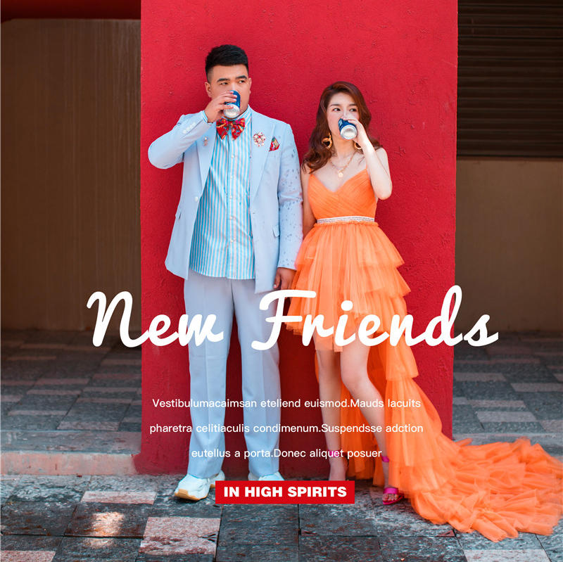 都市情侣的时尚态度彩纱街拍婚纱照