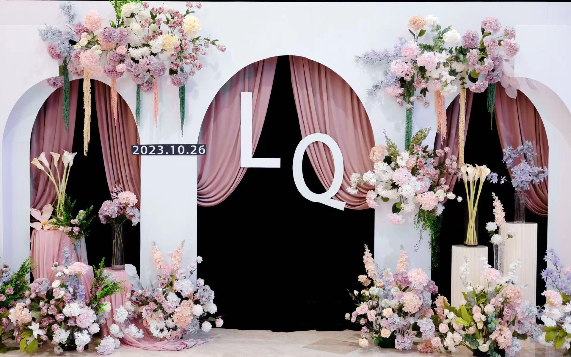 超值/韩式简约/高性价比/粉白色婚礼布置