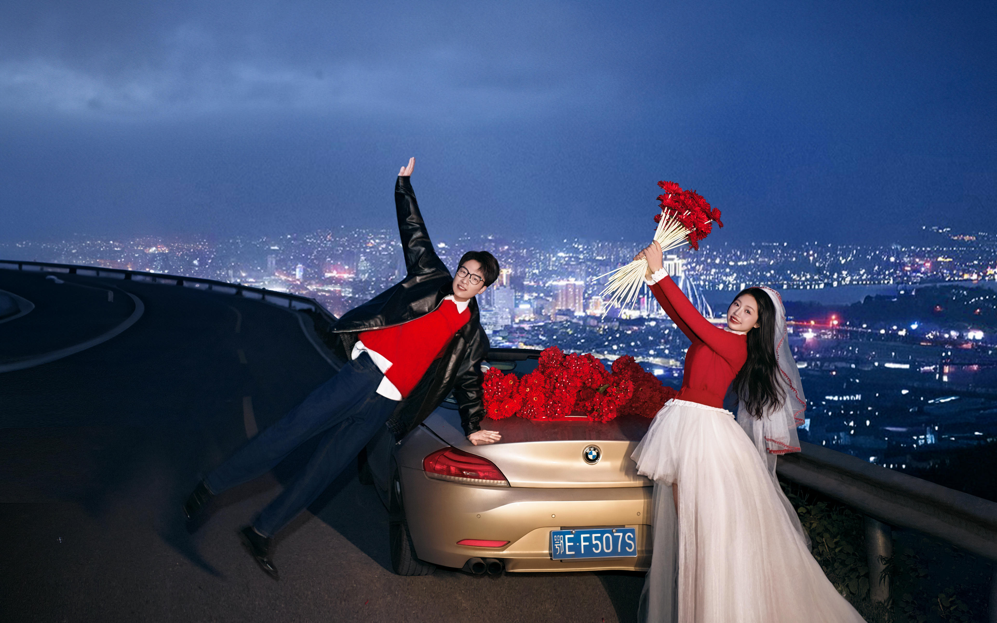 ????和男友的公路婚紗照，拍到了電影感瞬間！