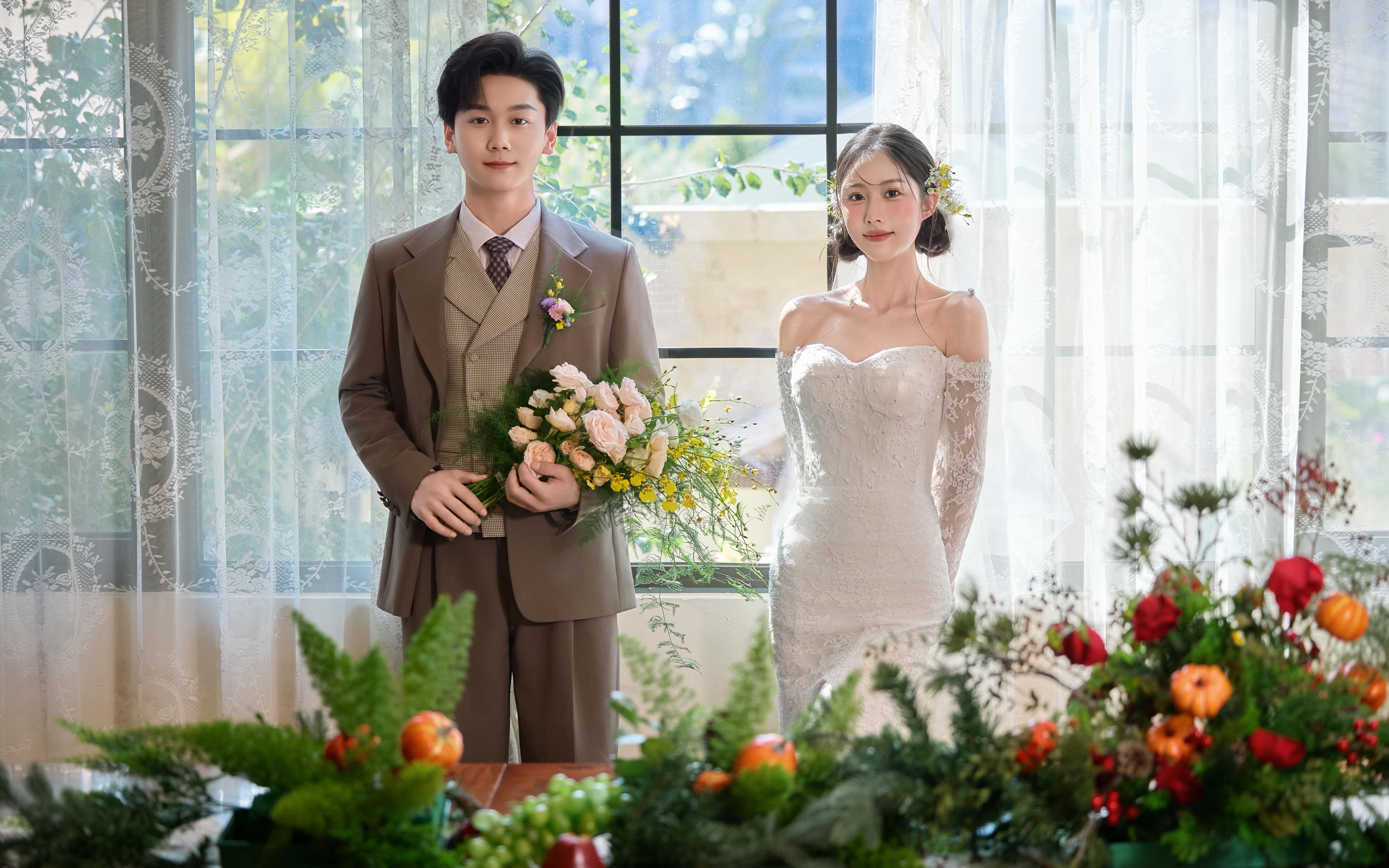 廈門(mén)婚紗照這樣拍??法式花房氛圍感太出片