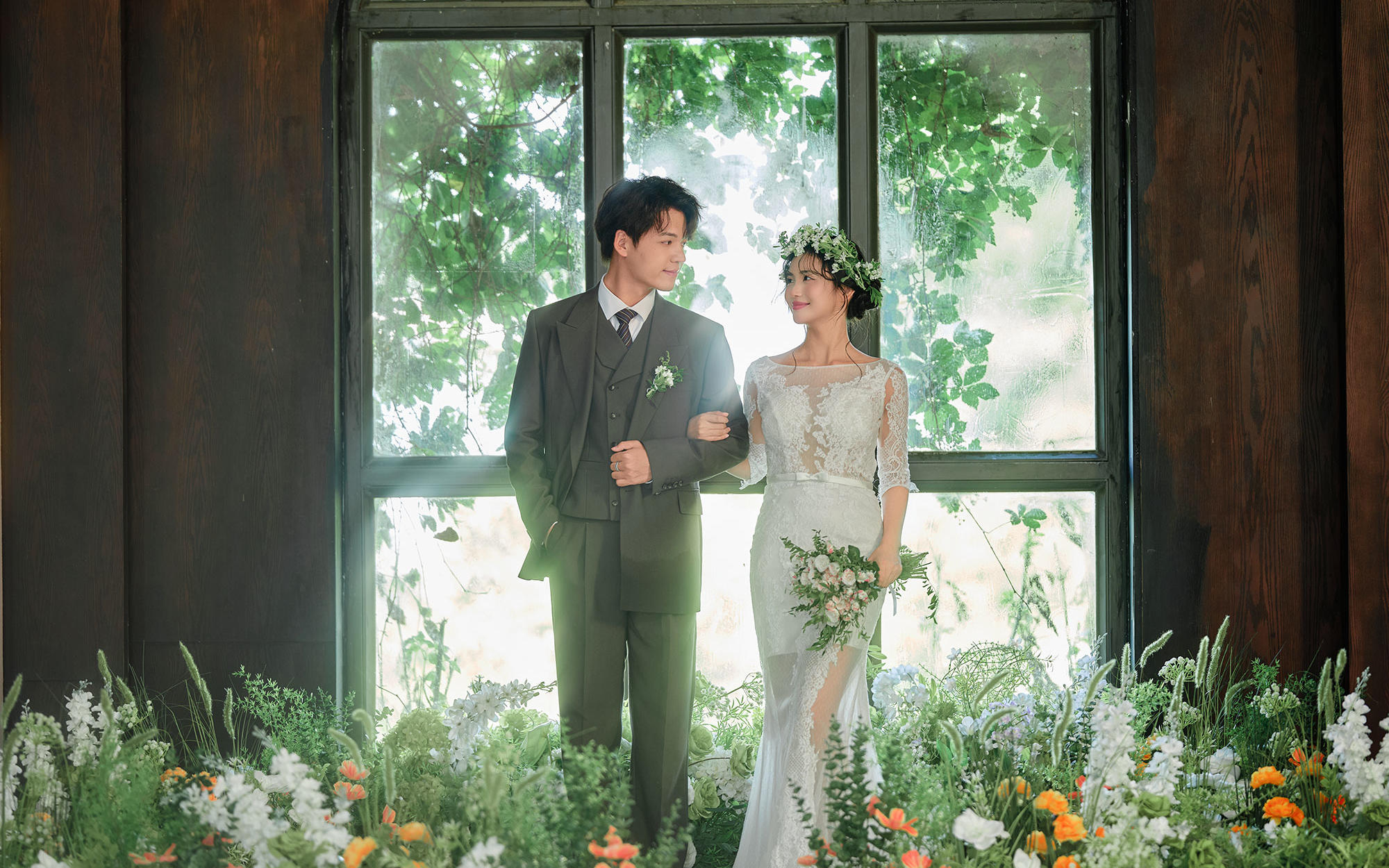 美到哭的莫奈花园婚纱照😭法式婚纱照绝了