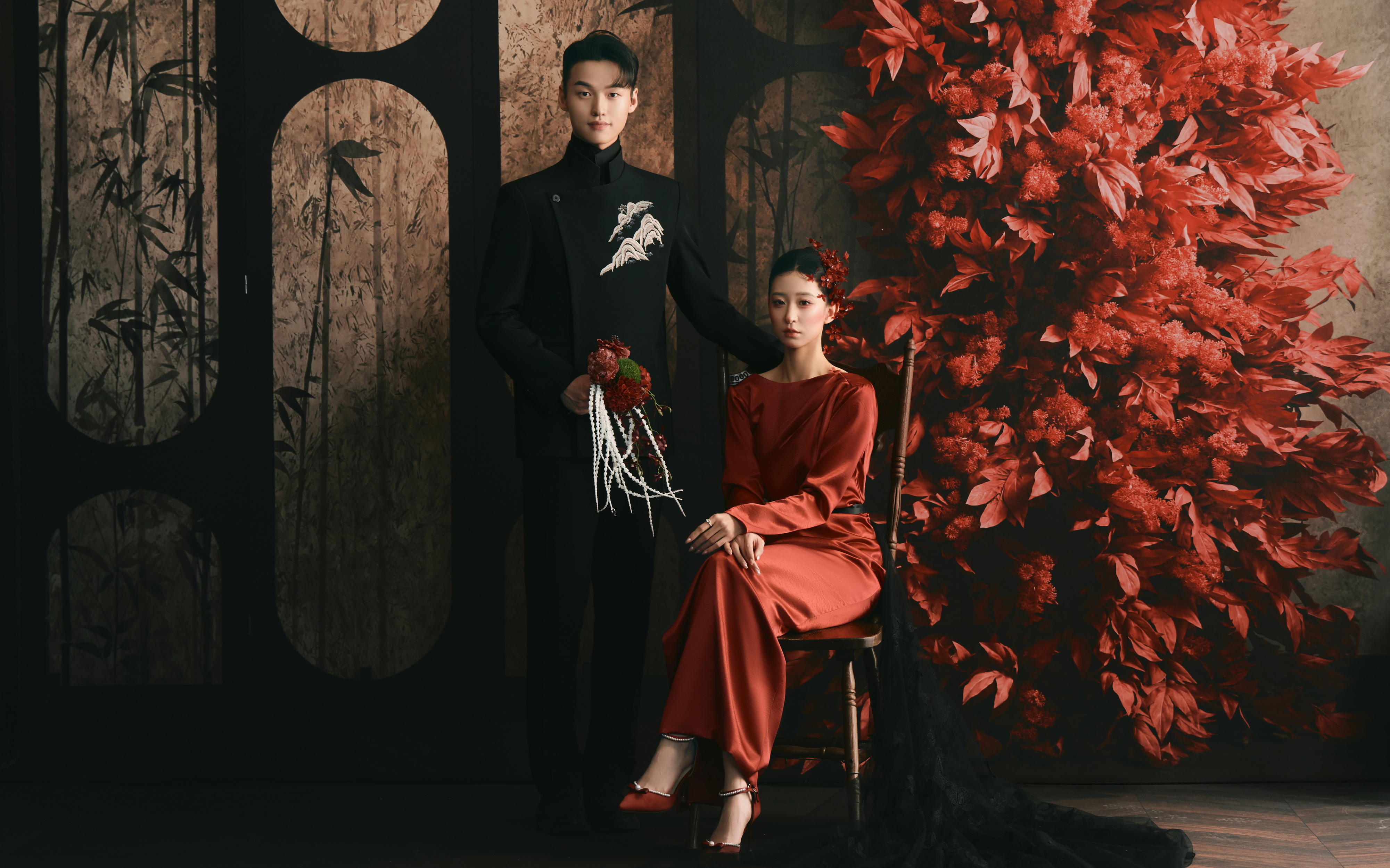 室內(nèi)高級感新中式婚紗照~