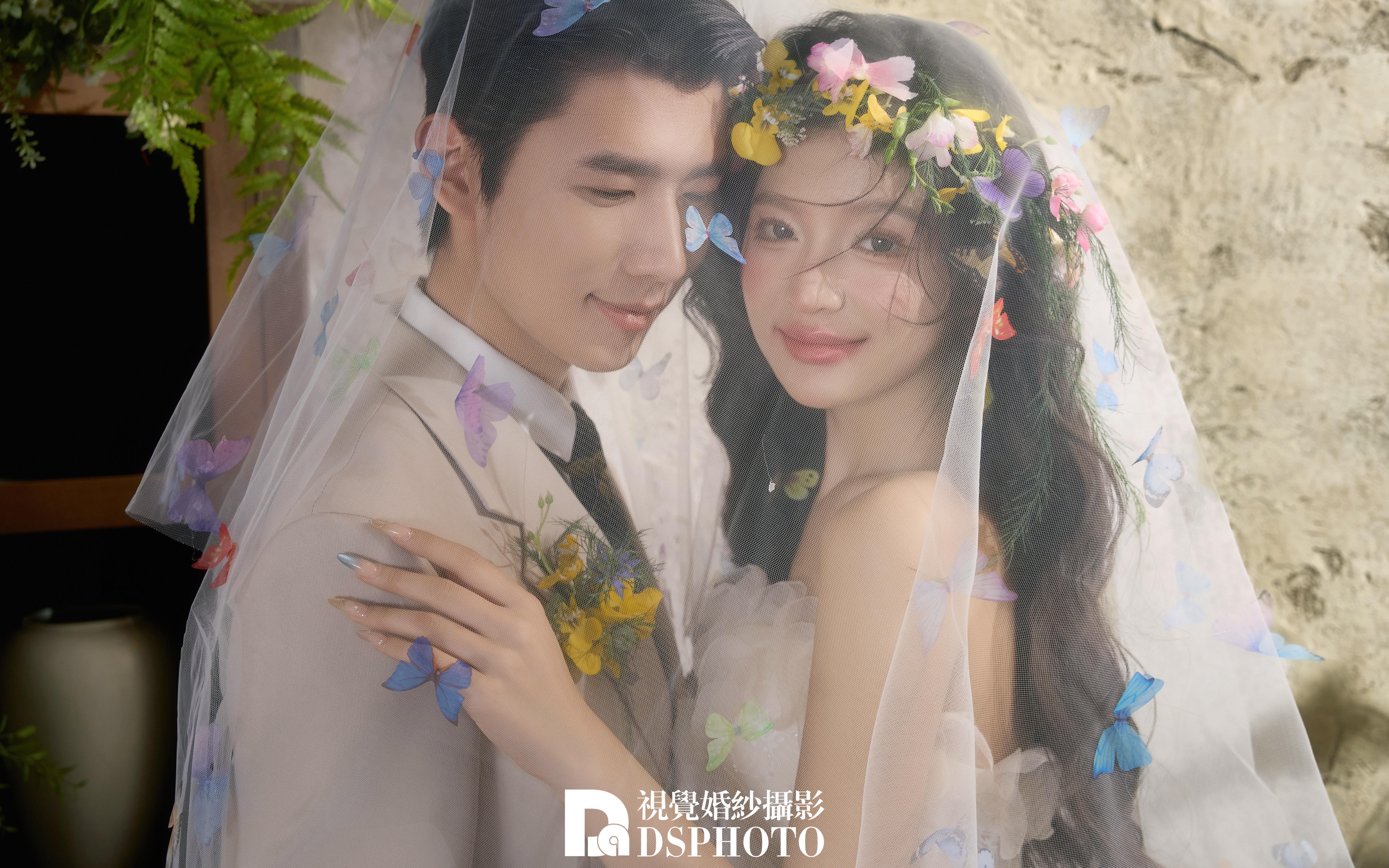 【D视觉摄影】花环白纱婚纱照直接美到犯规