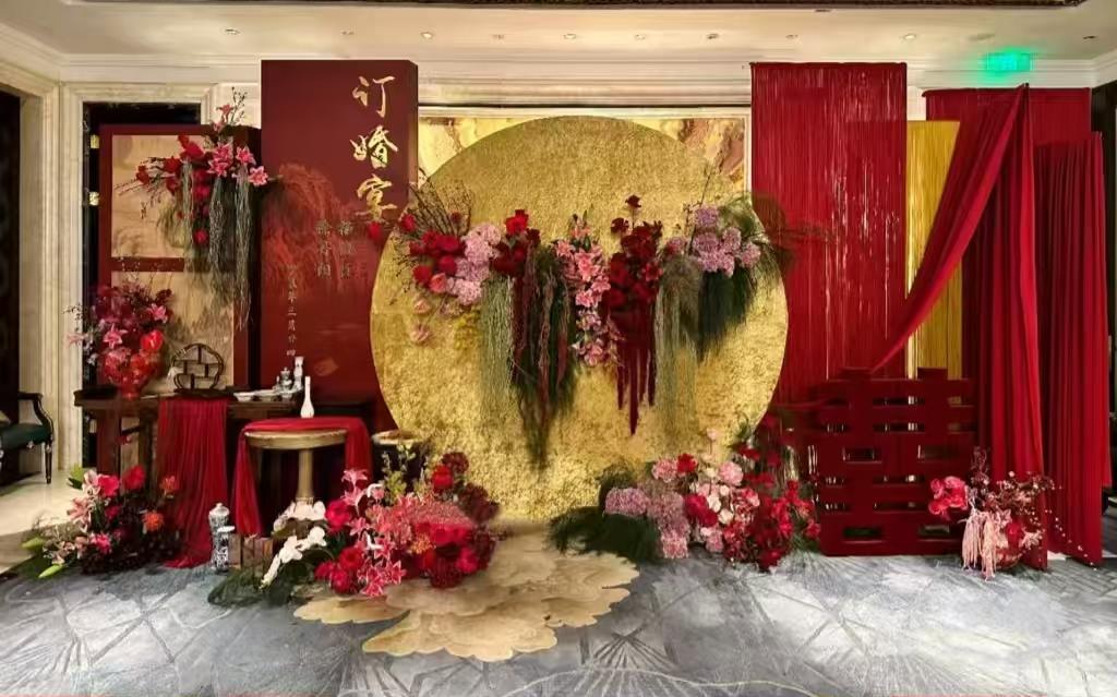 南洋風黑金訂婚宴布置