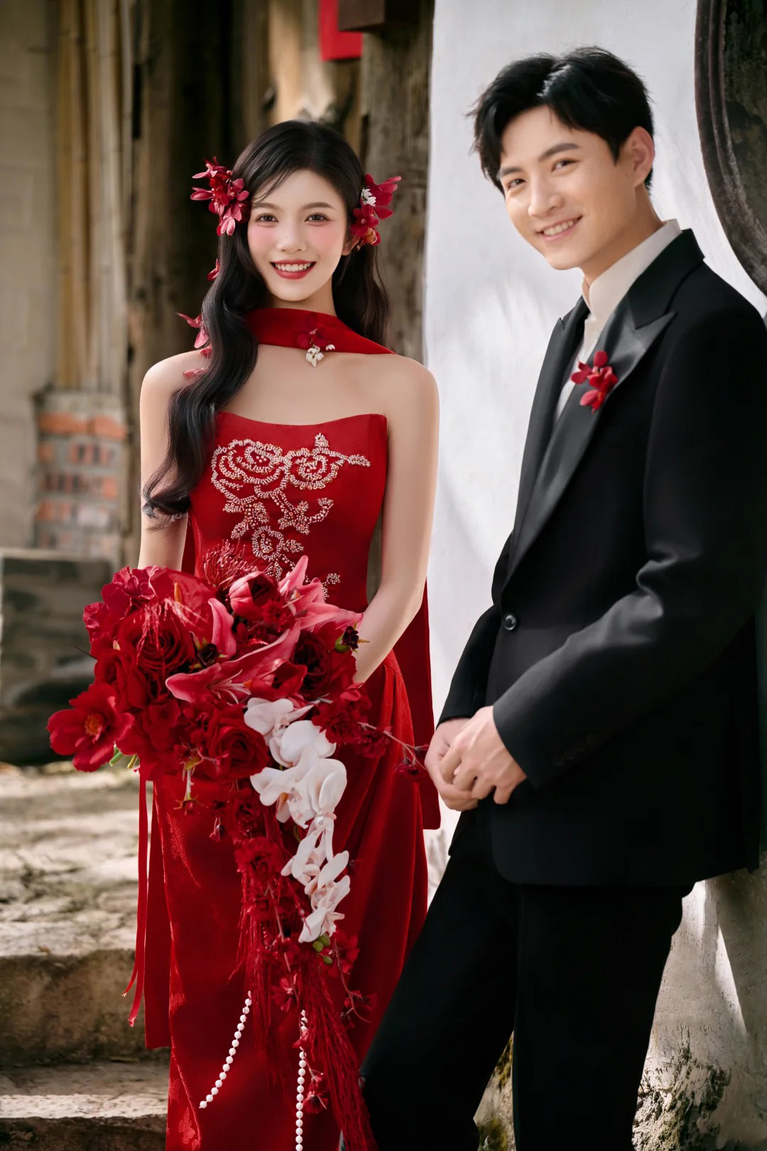 老祖宗的审美yyds！园林红裳✨拍出高级东方欲感