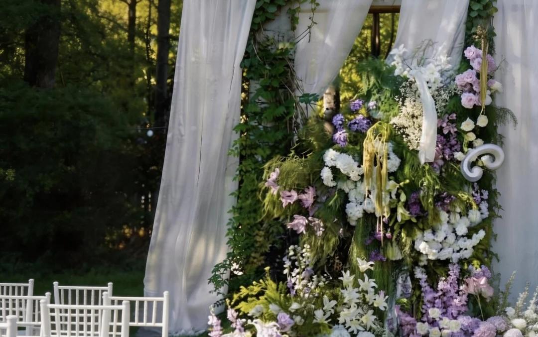 喜橙婚礼|黛紫纱幔草坪婚礼