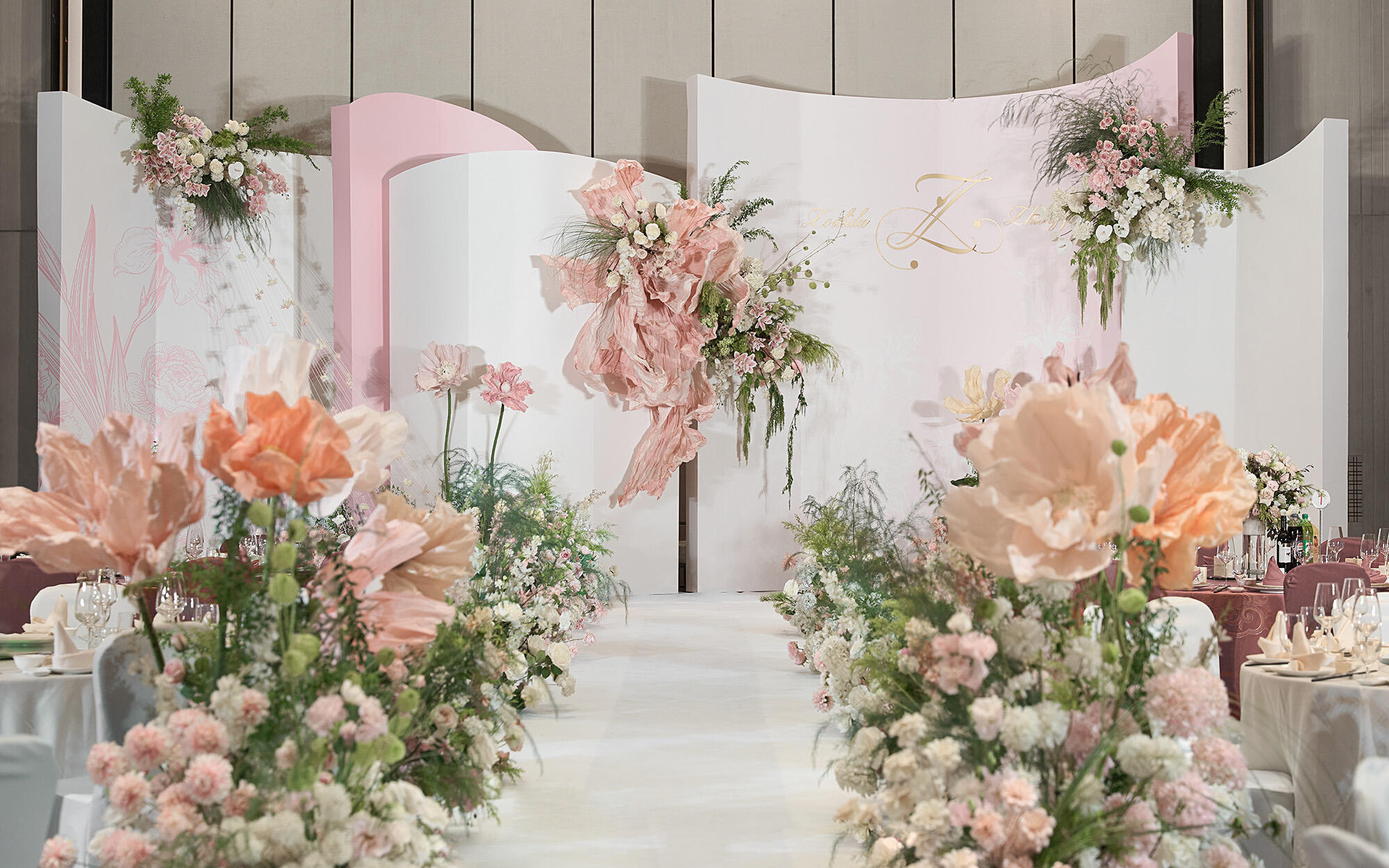 粉白色出片婚礼