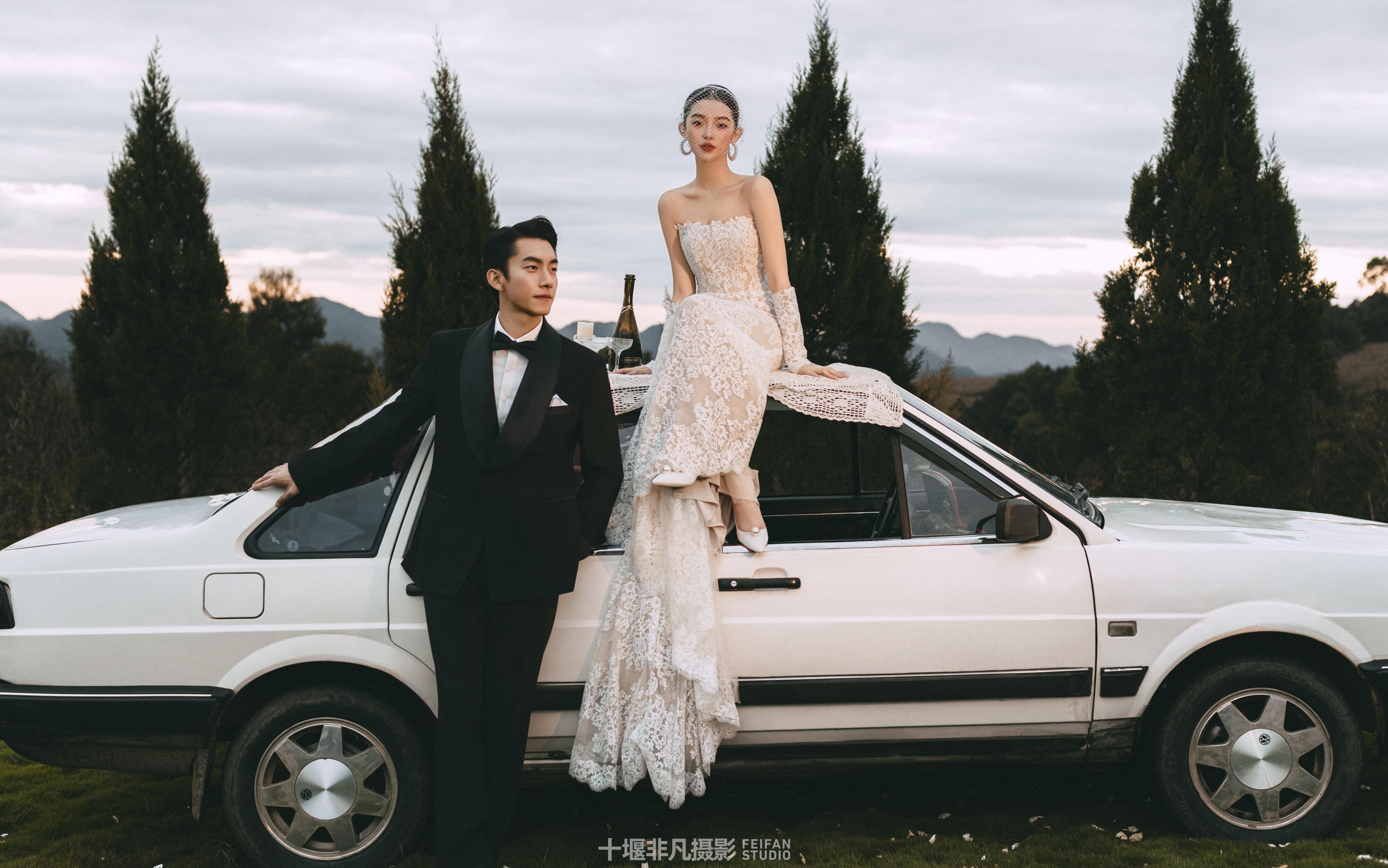 自由感夕阳婚纱照~