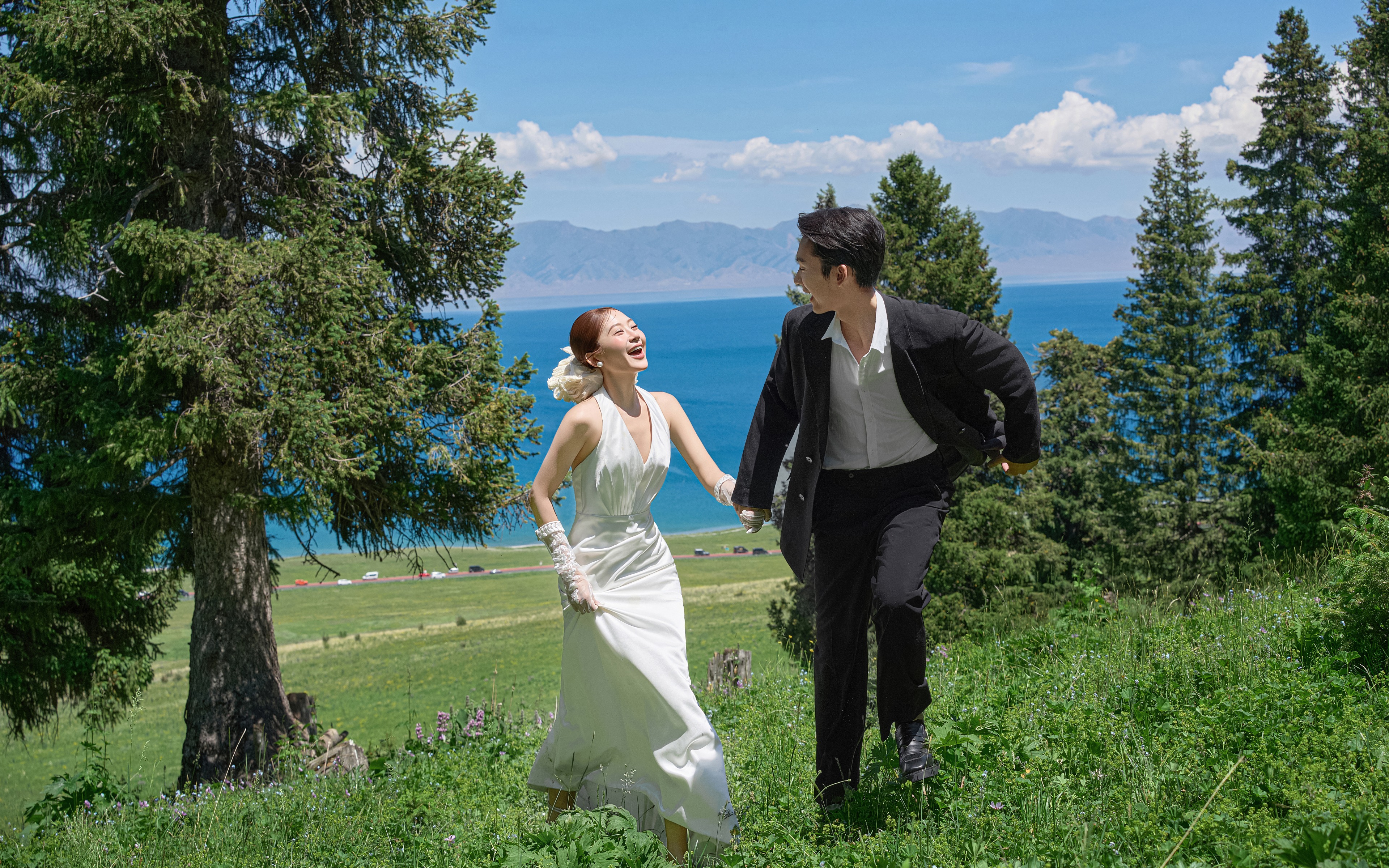 备婚姐妹赛里木湖婚纱照必拍角度