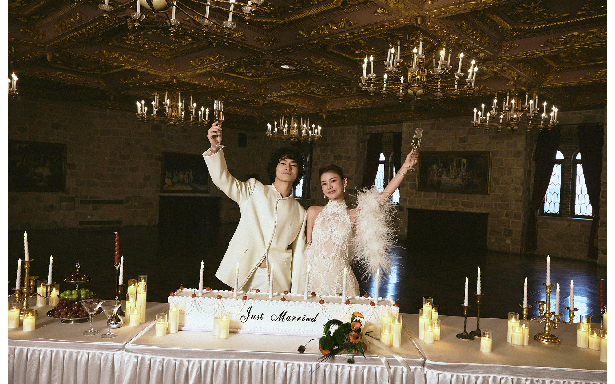 活人感超绝的城堡婚纱照（鎏金晚宴）