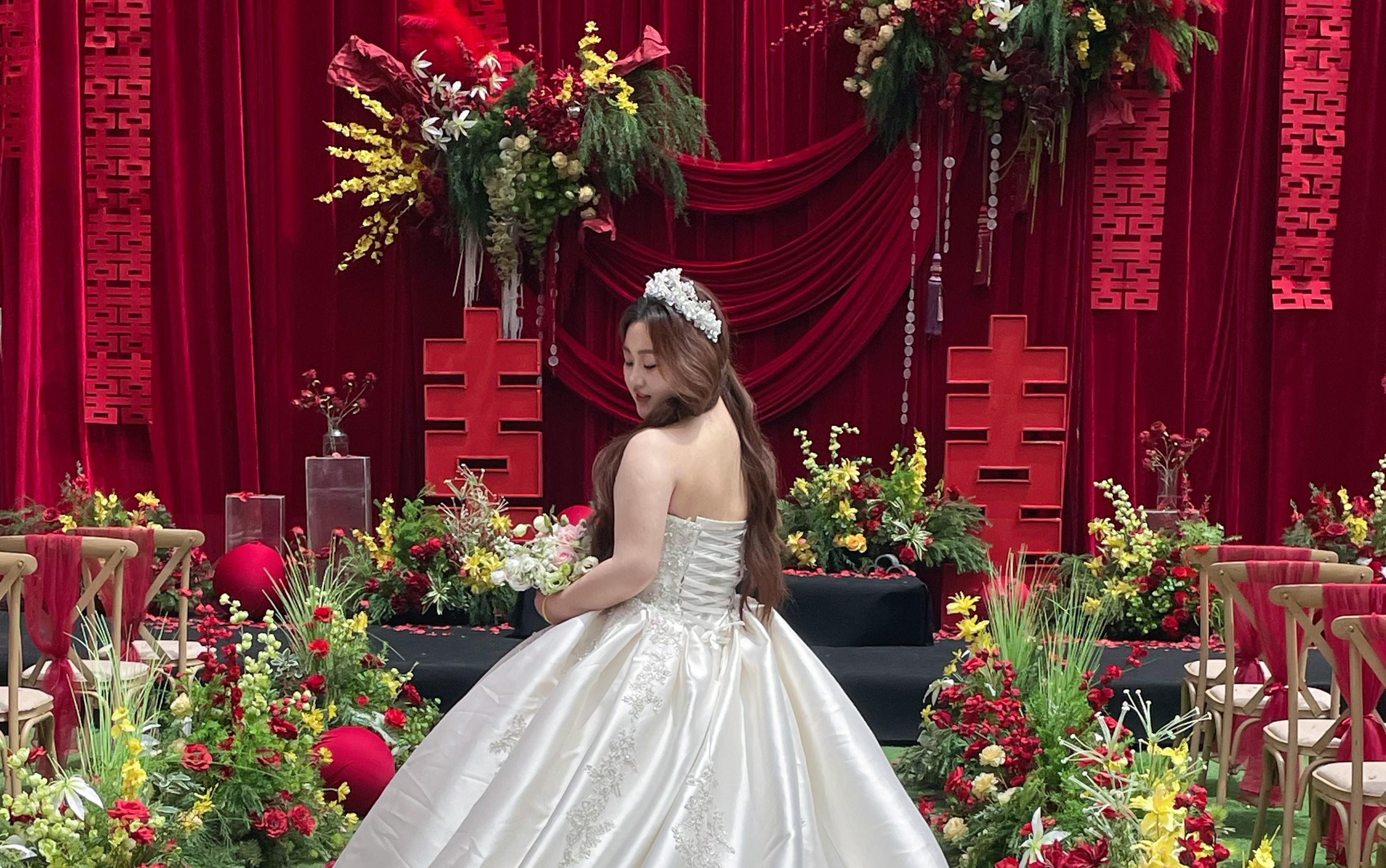 蔡河家宴红色高背景新中式婚礼
