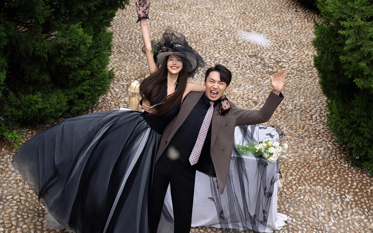 婚纱照｜拍到了人生照片，黑纱婚纱照太美啦