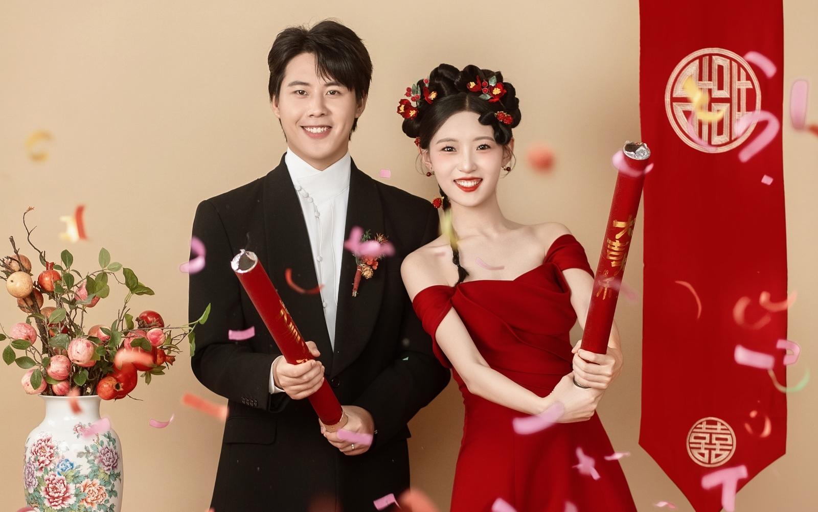 【喜欢你呀】年轻感新中式喜嫁婚纱照室内