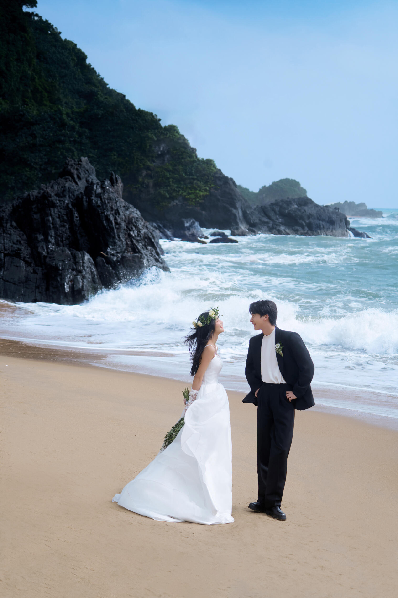 浪漫海景超喜欢的婚纱照 