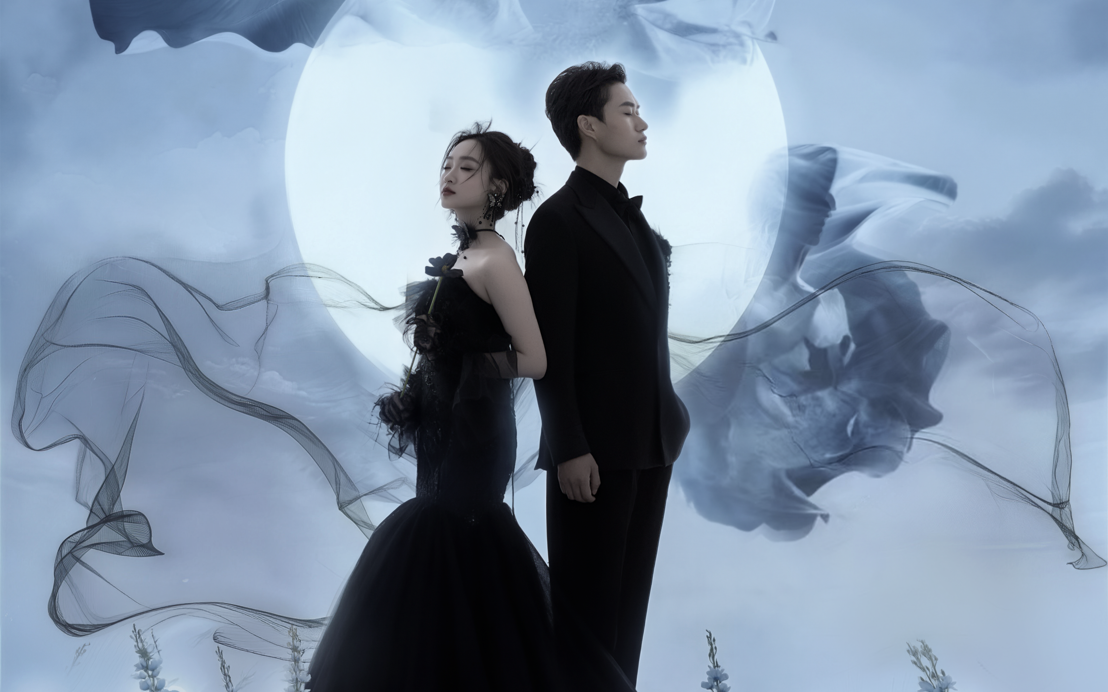 月夜蓝调梦幻室内婚纱照