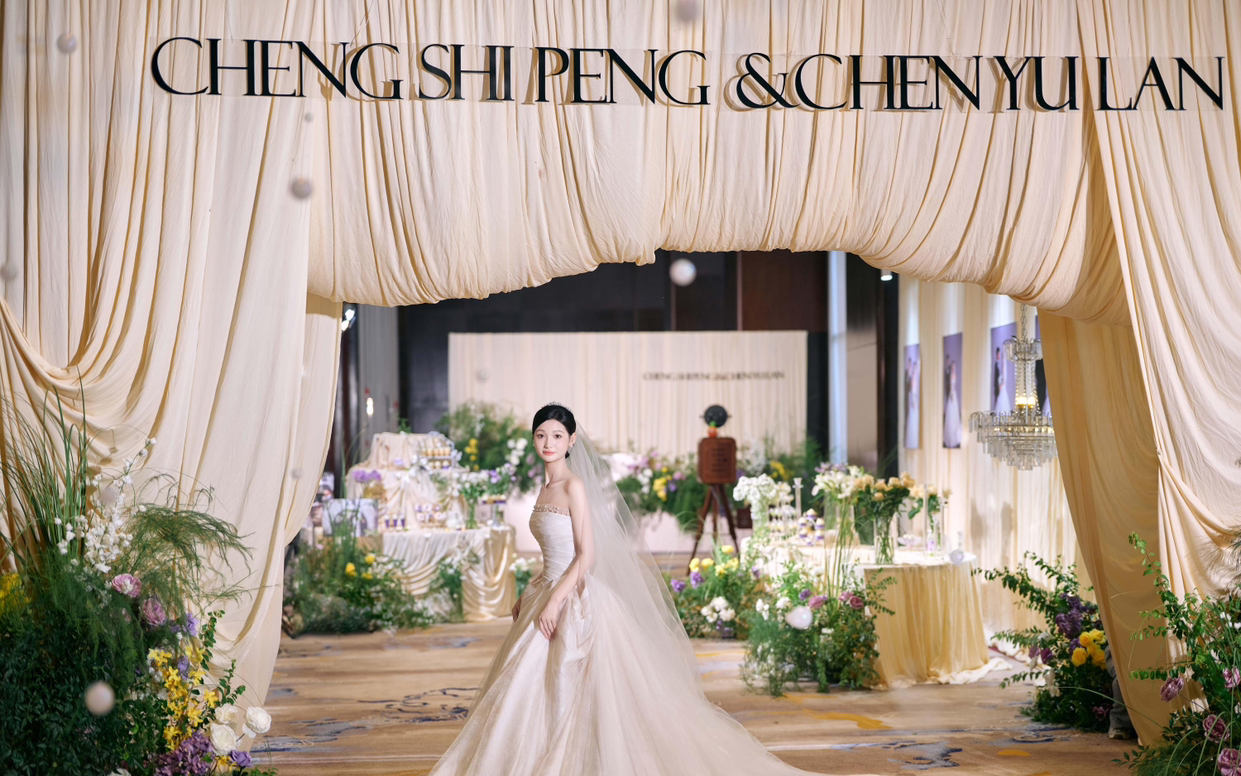 香檳色高級(jí)布縵主題婚禮「幸福國(guó)度婚禮」