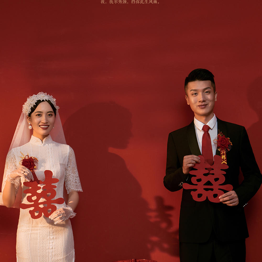 年代感新中式旗袍复古婚照客片