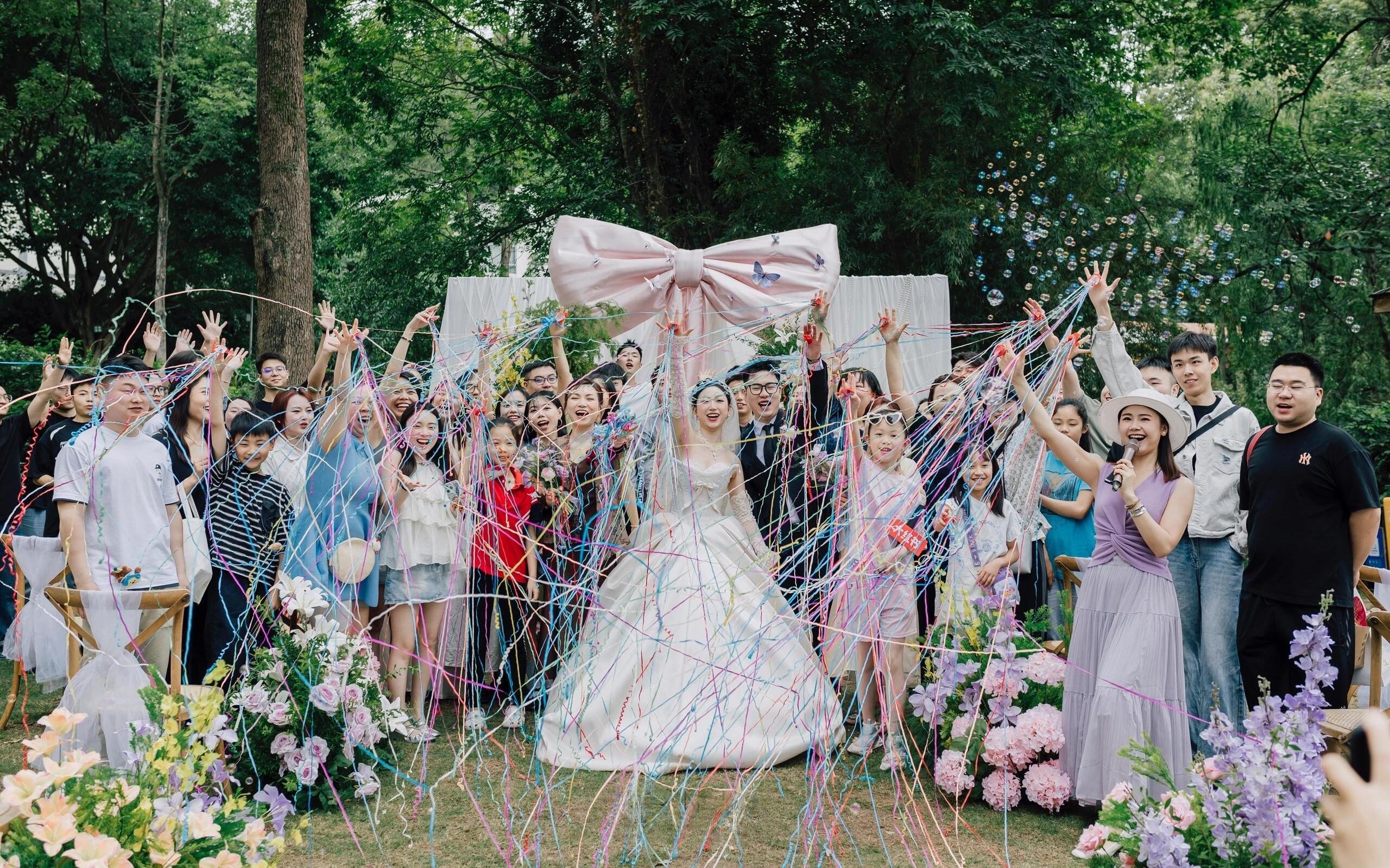 粉色少女心的戶外婚禮