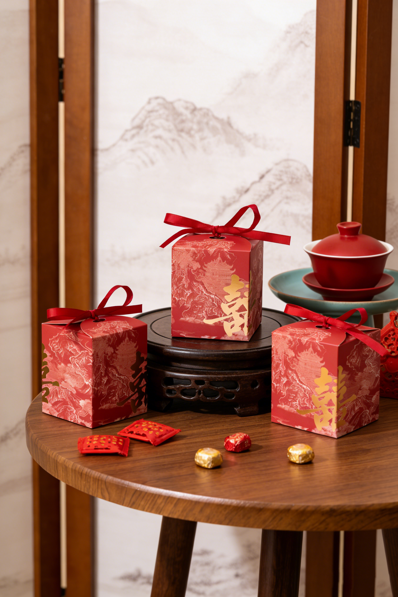 包好发货 喜糖成品红色喜字 喜糖+喜糖盒【成品喜糖不支持退换】