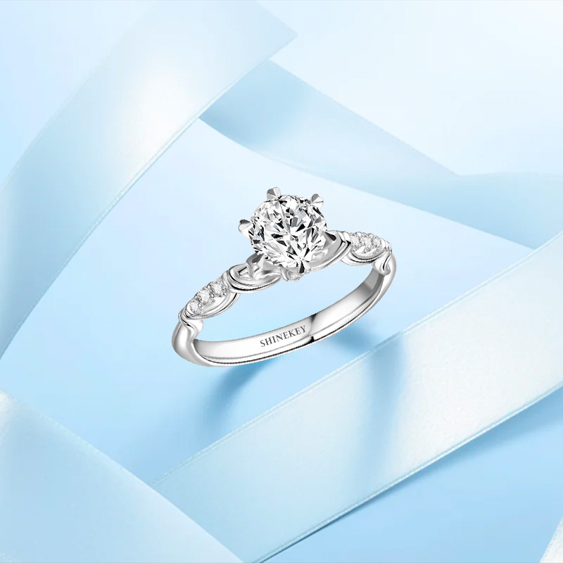 SHINEKEY 光钥 elegance风华 Pt950钻戒 精选D色克拉钻