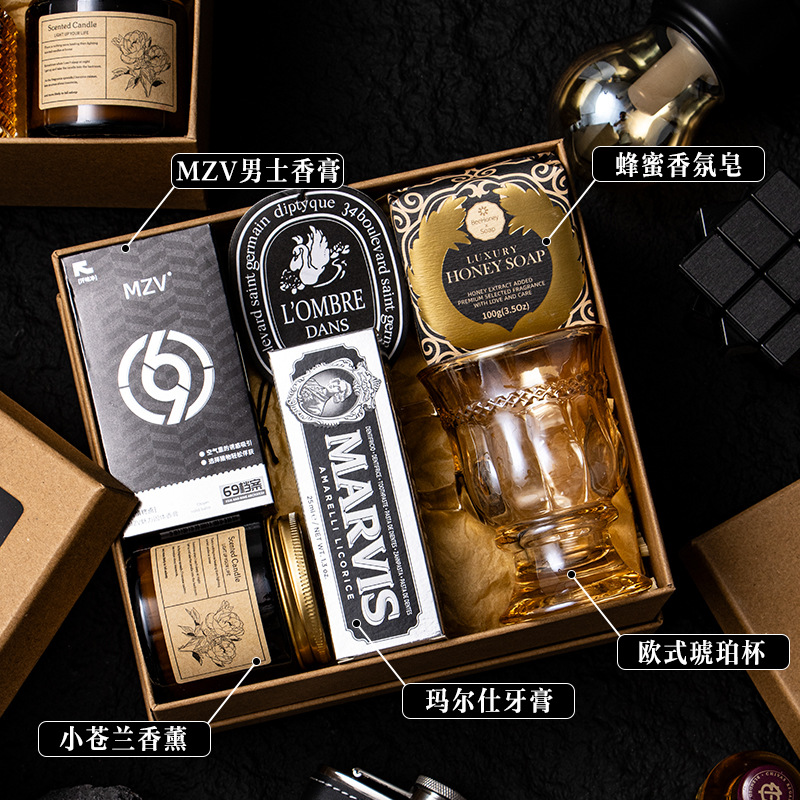 牛皮纸材质实用回礼复古高档礼盒伴郎伴手礼