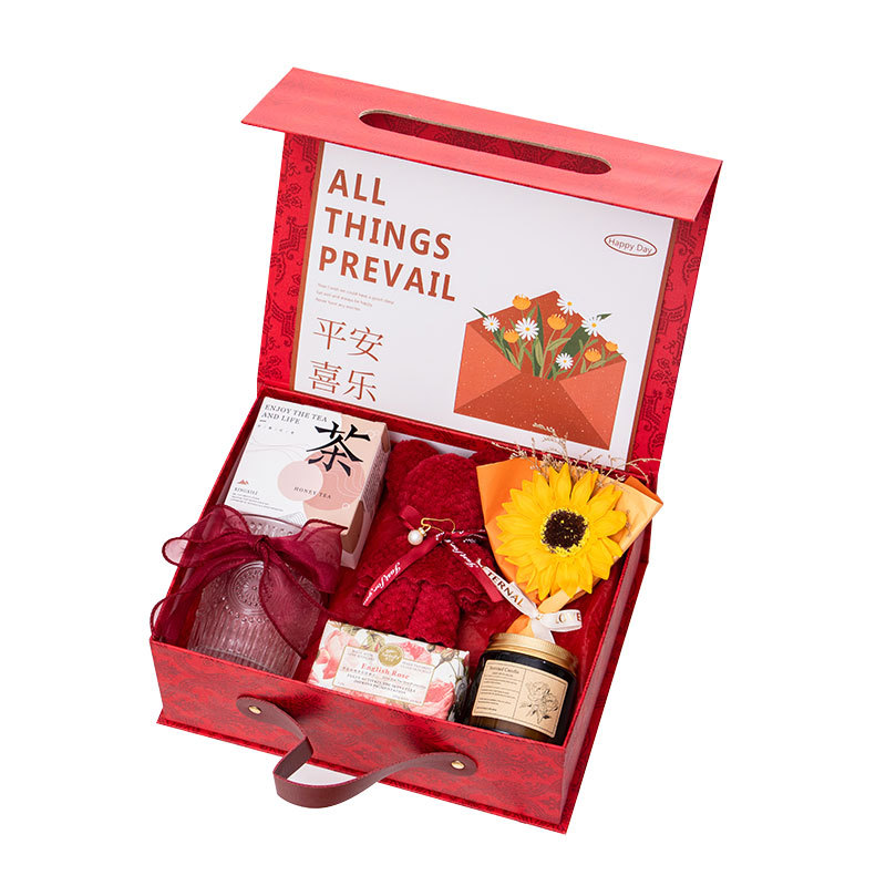 紅色輕奢平安喜樂禮盒 伴手禮女伴娘實用禮品結婚高級回禮