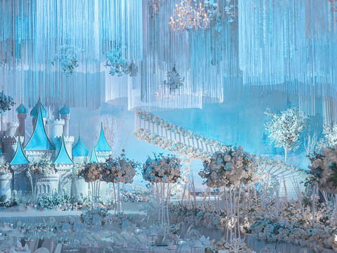 【萧山埃菲尔婚庆】蓝白色城堡主题婚礼