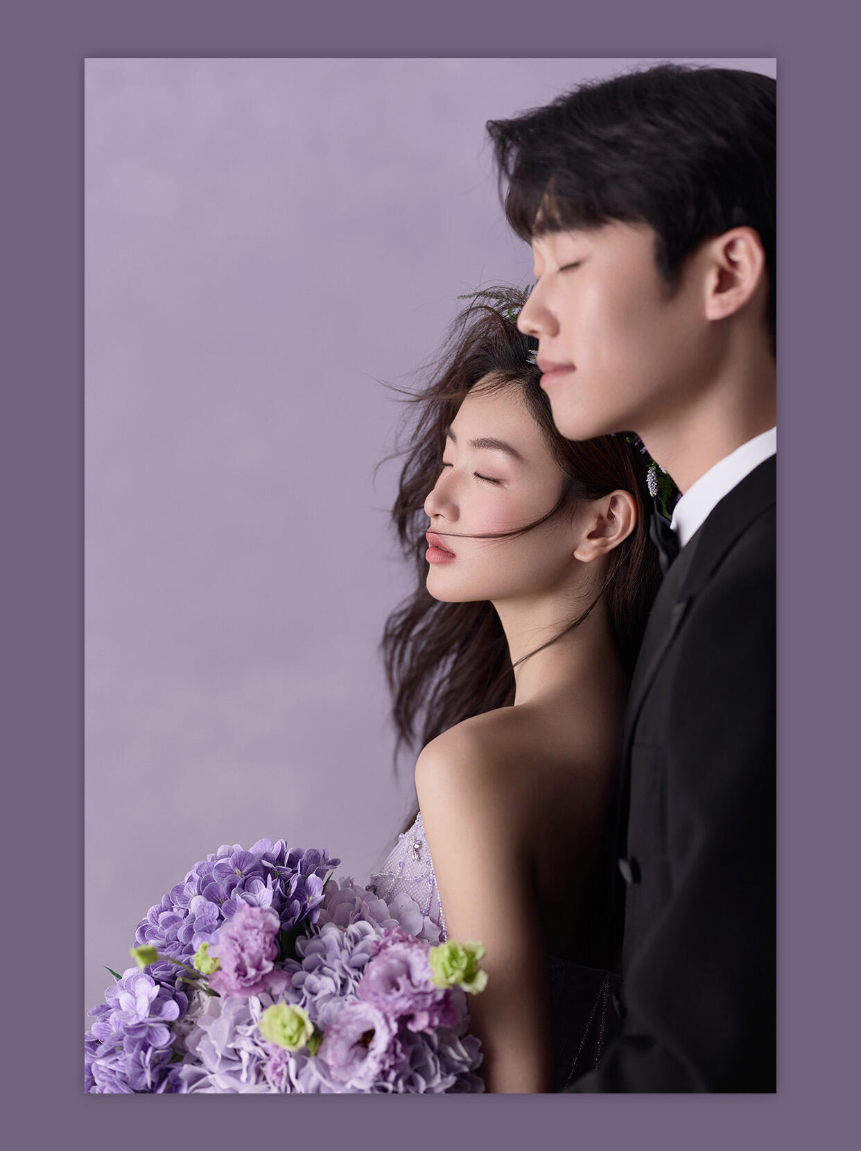 这件紫色的婚纱真的超美 