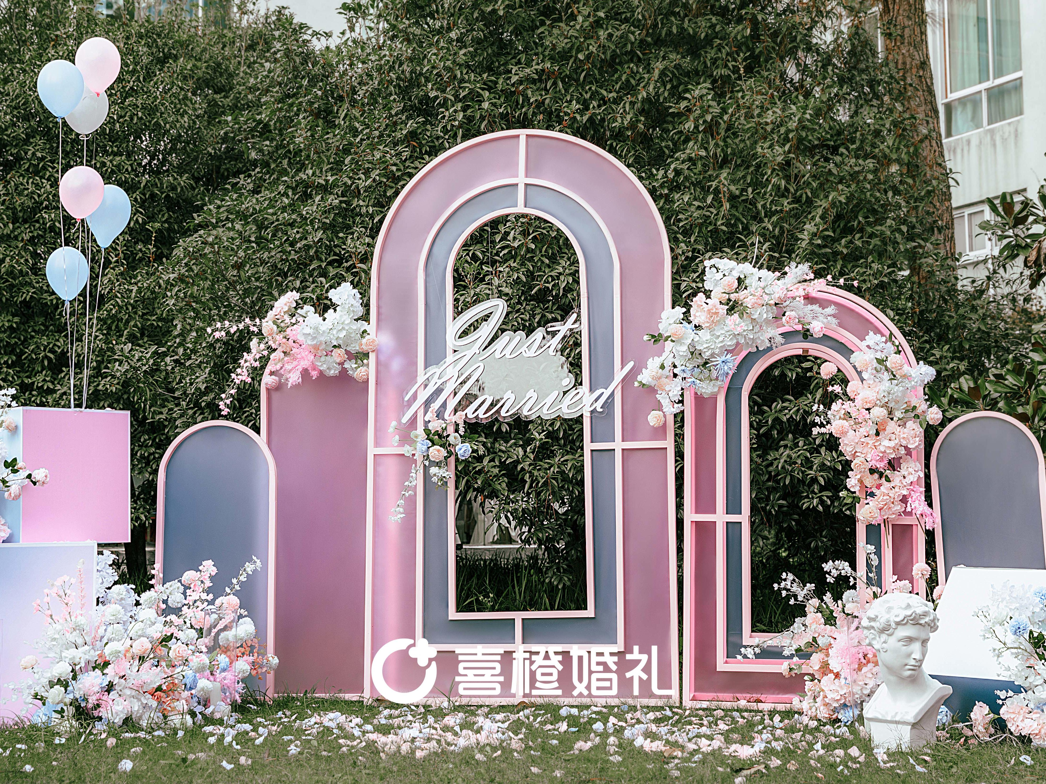 莫奈花园/粉色/蓝色/小清新