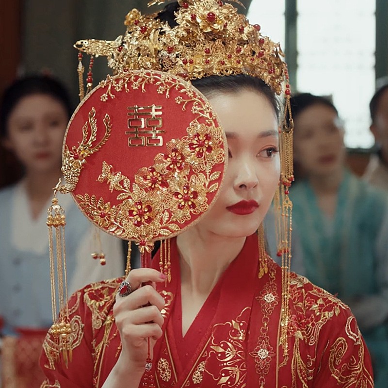 【宋軼同款】團扇成品中式婚禮秀禾新嫁材料包結(jié)婚團扇古風(fēng)