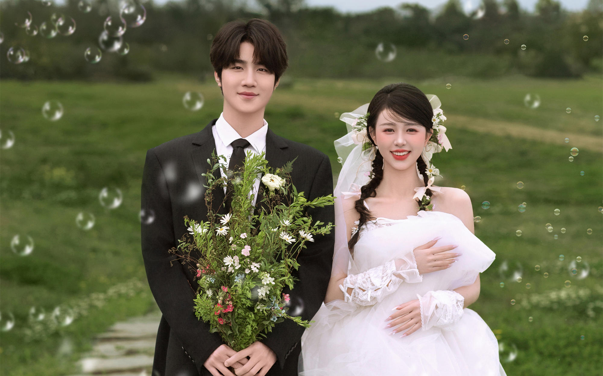 这就是我想要的草坪婚纱照🌿