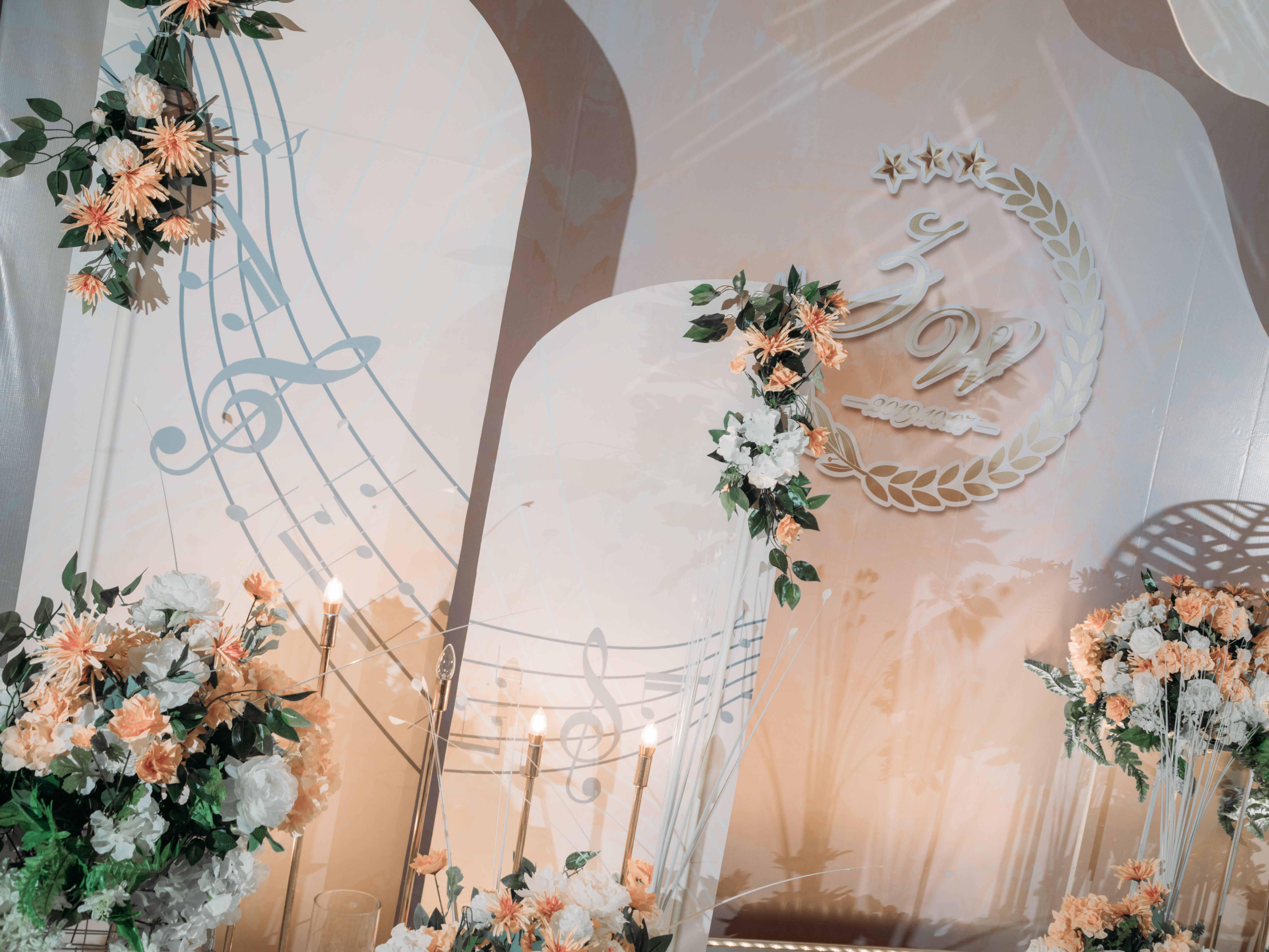 婚融界婚礼 宁卧庄宾馆 橙色系婚礼布置带团队