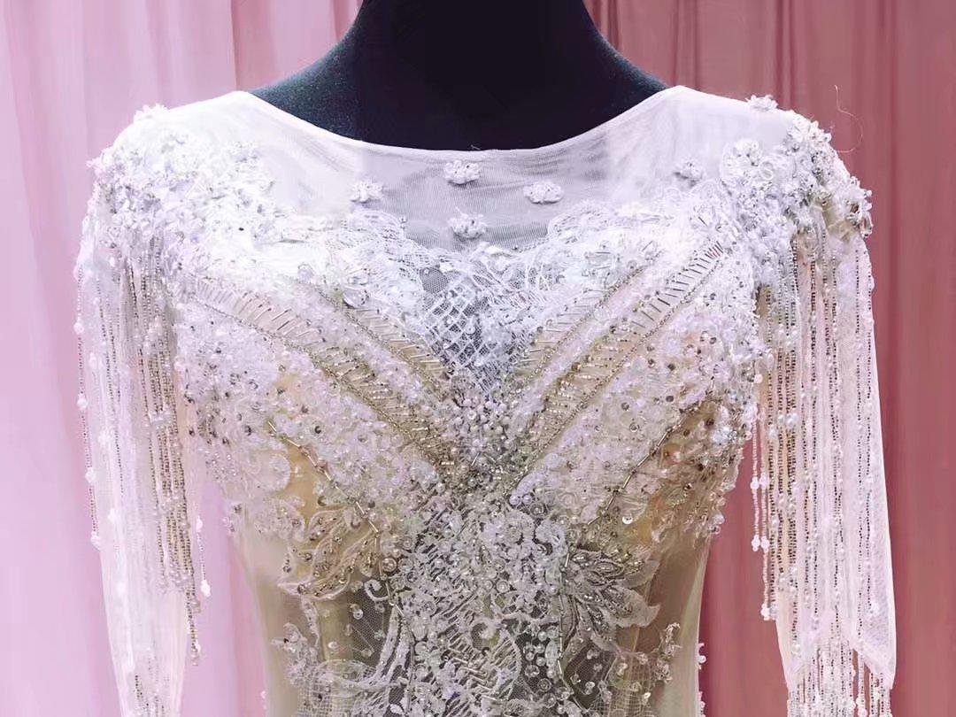 森系星空新款奢华法式拖尾