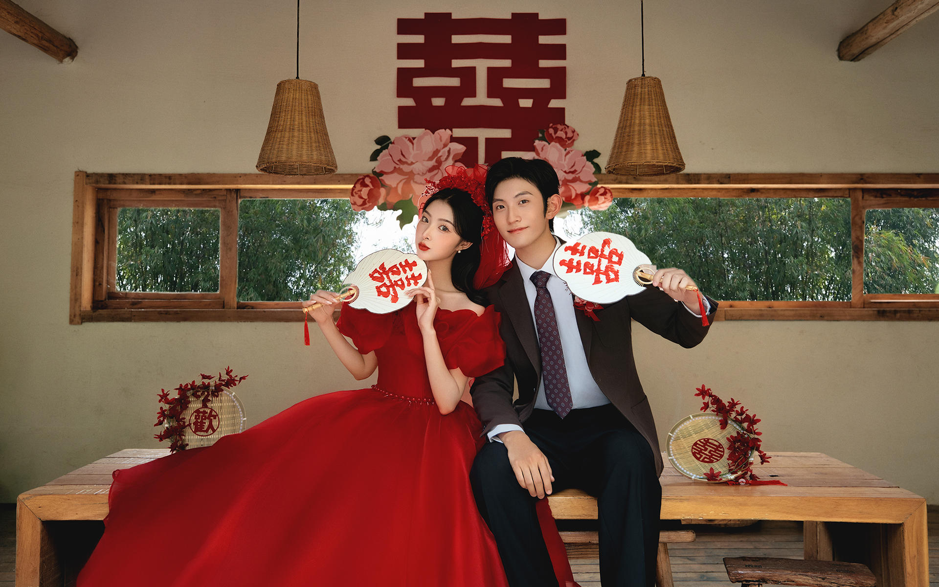 80年代復(fù)古喜嫁風(fēng)婚紗照