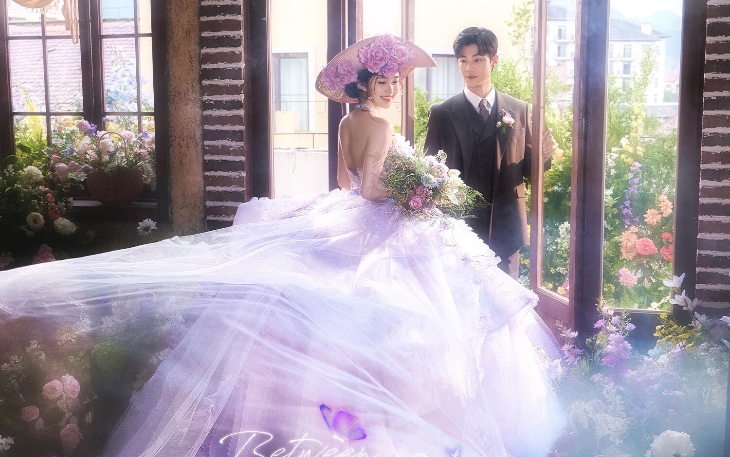 甜妹请拍法式少女花房婚纱照太仙了