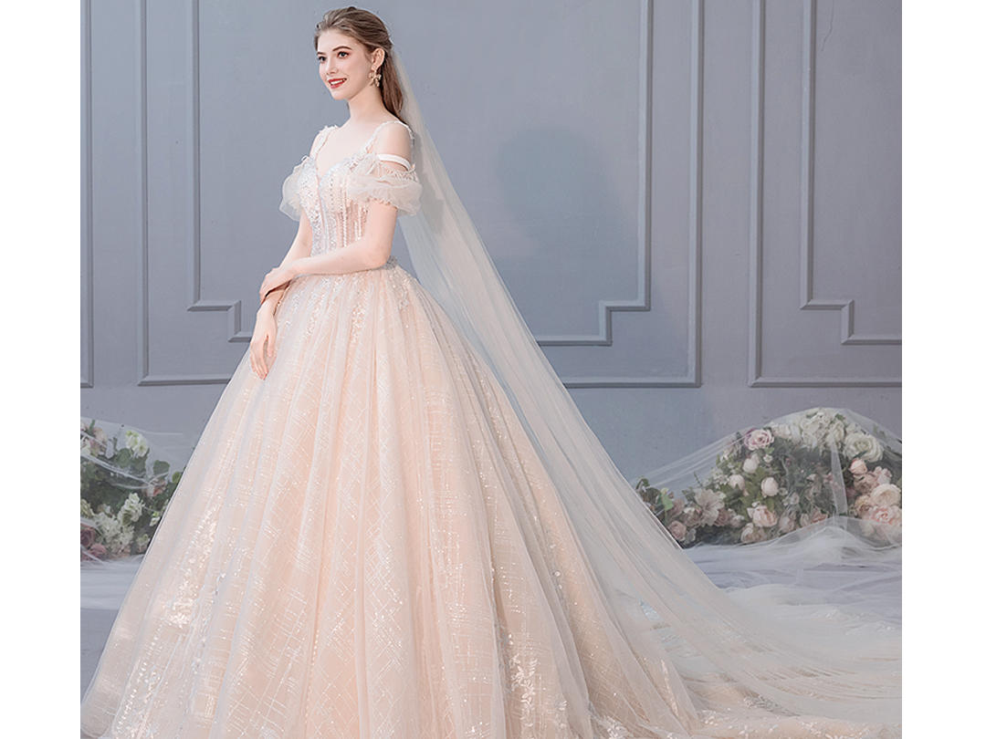 【阿兰婚纱馆】2019新款新娘森系婚纱赫本公主