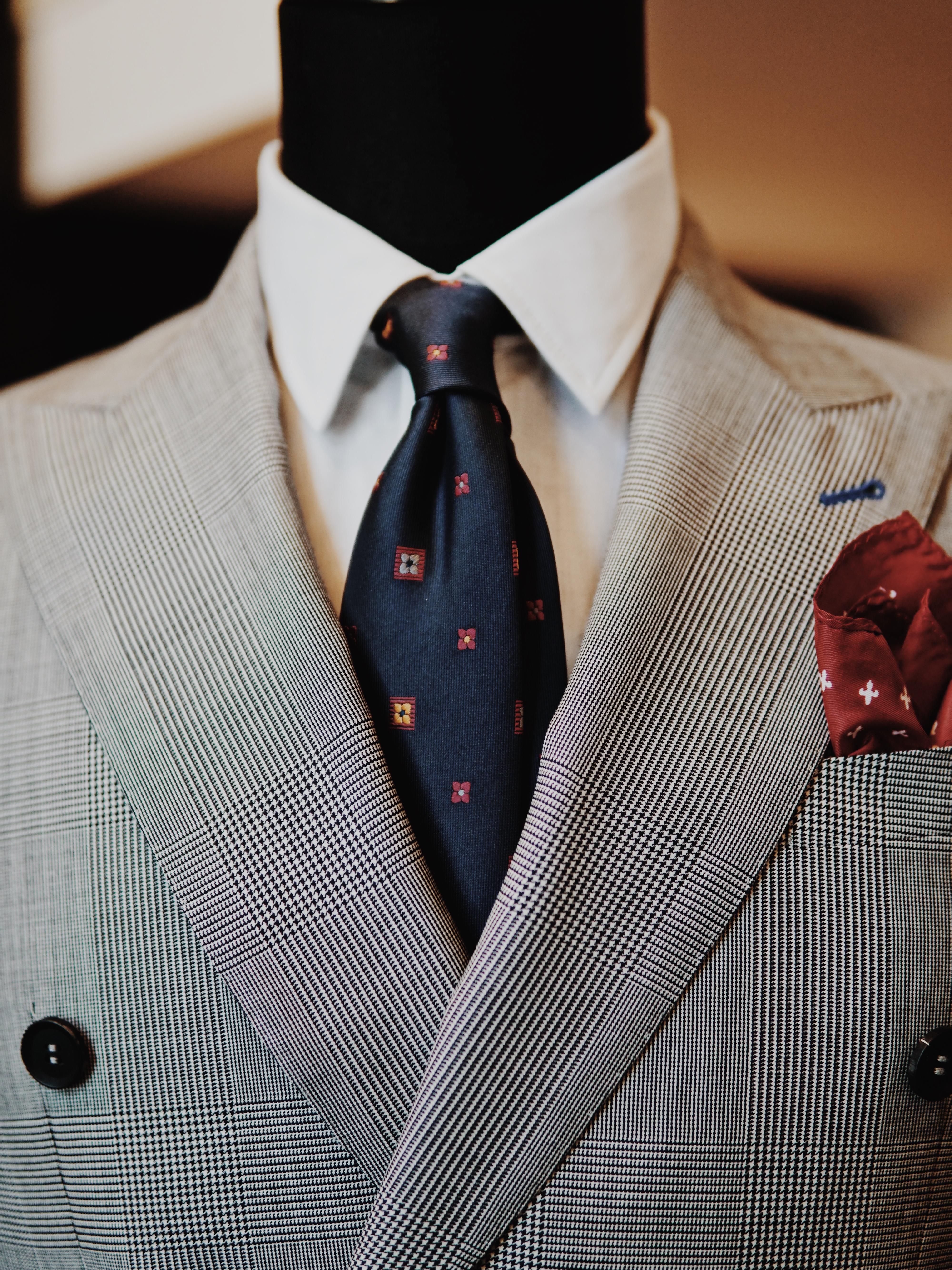 VBC威尔士格纹英式双排扣西装