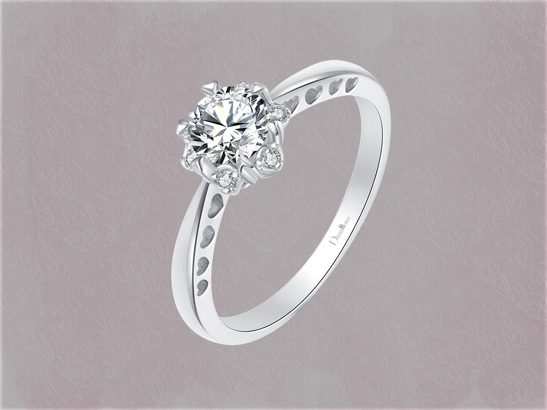 【求婚必备】心形戒托/天然钻石戒指/豪华显钻