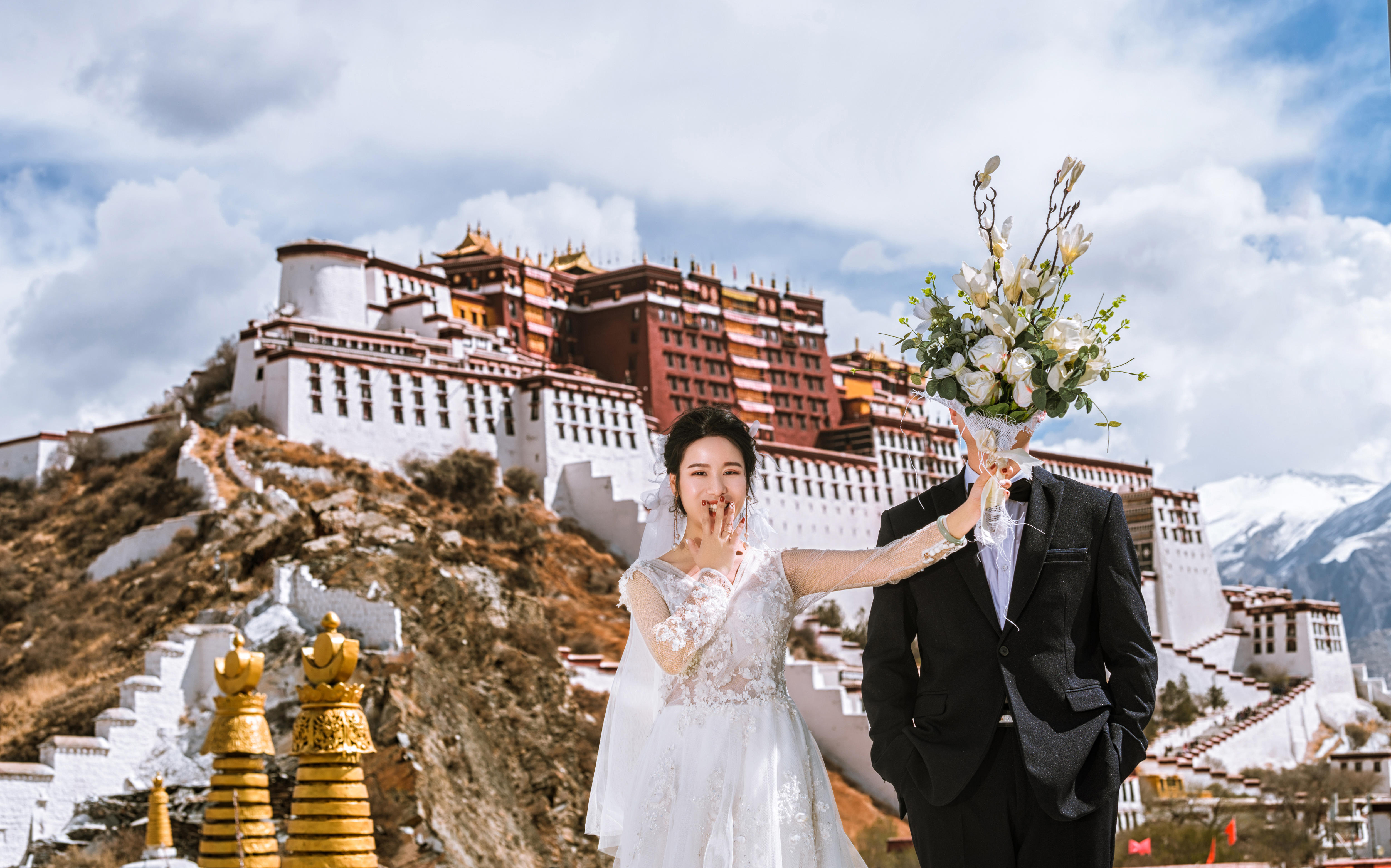 摄先生西藏拉萨市区布达拉宫大照寺八廓等旅拍婚纱照