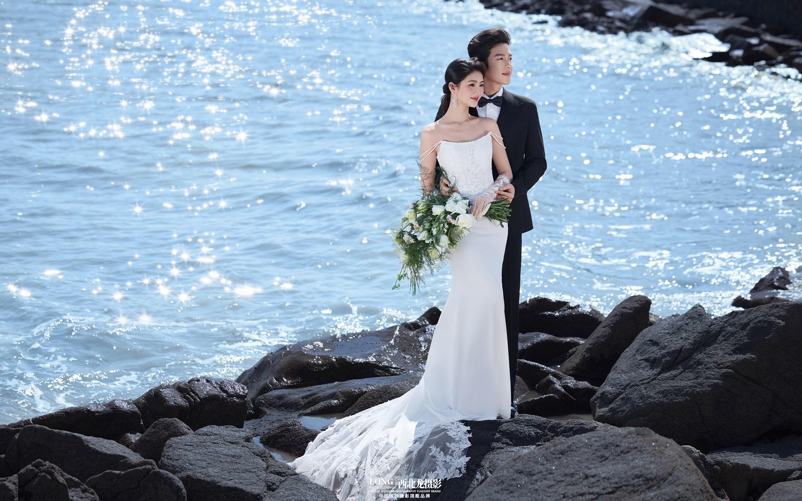 人鱼公主既视感电影感海景婚纱照封神