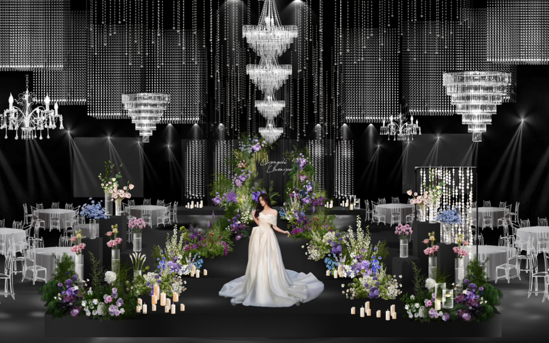 韓式水晶搭配野生感花藝