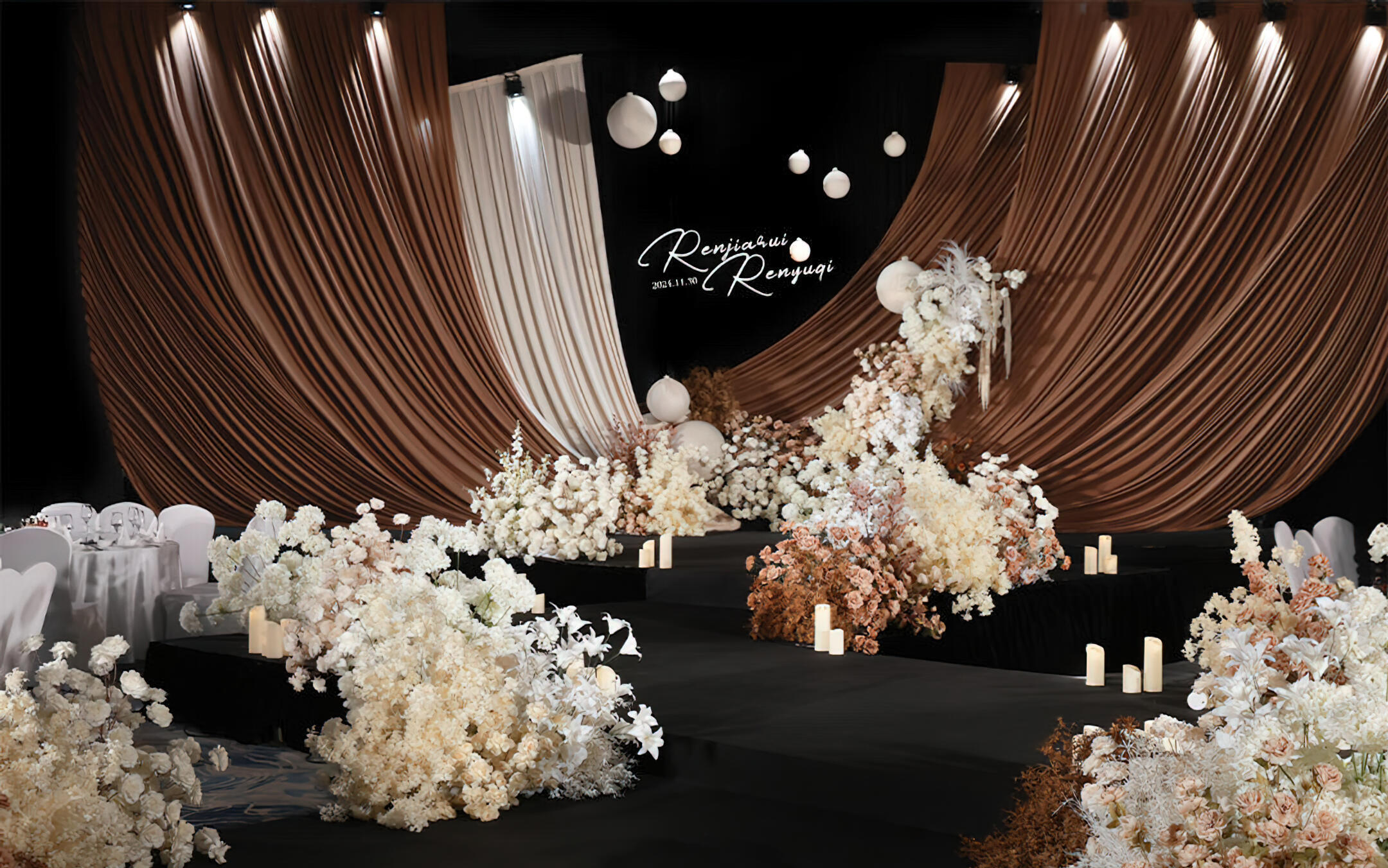 臻愛(ài)婚禮｜焦糖色布幔婚禮