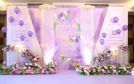 实惠型婚礼场景布置 紫色系列婚礼现场布置