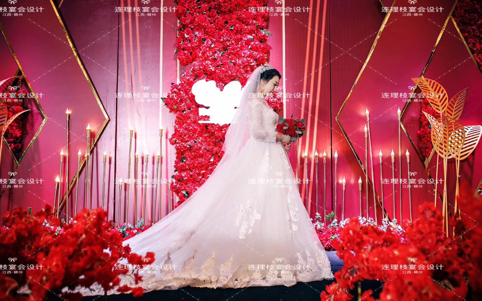 南康连理枝宴会设计#红金色奢华婚礼