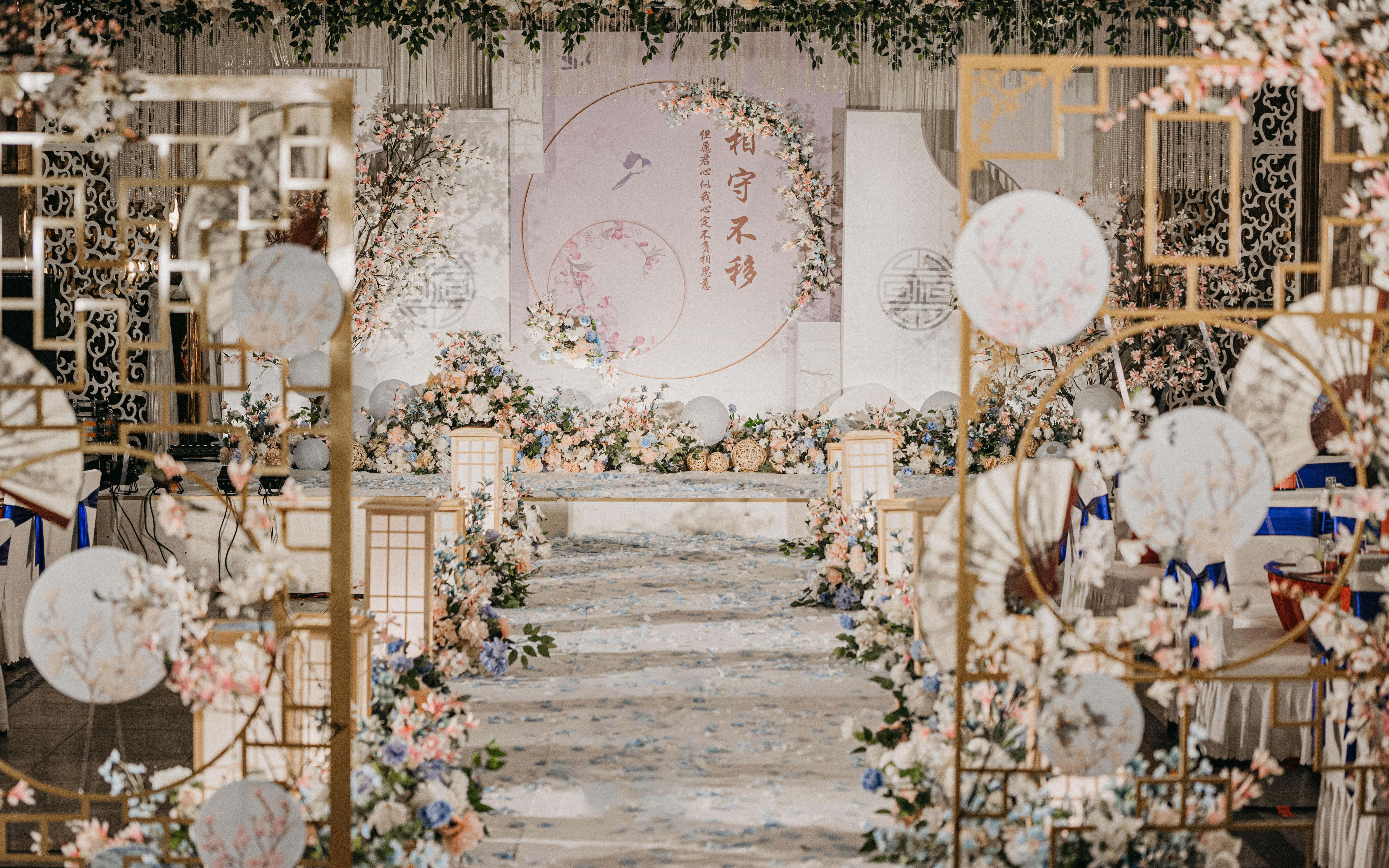 藕粉色系的清风雅致，如沐春风的新中式婚礼