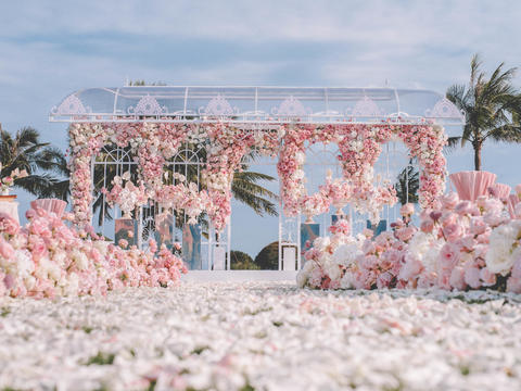 浪漫海边婚礼 | 粉色花朵的世界