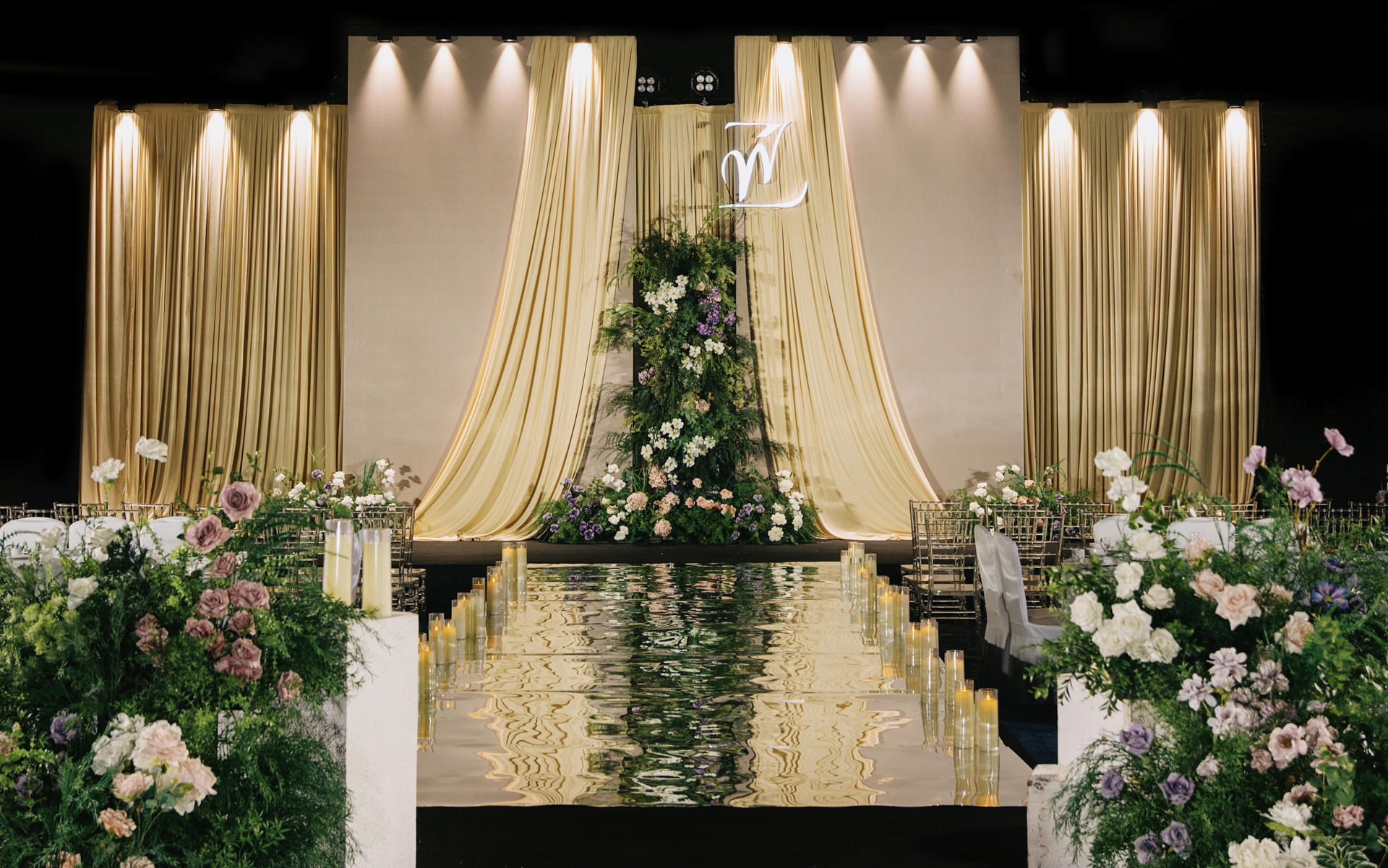 奶油布幔+自然綠植  韓里韓氣的婚禮